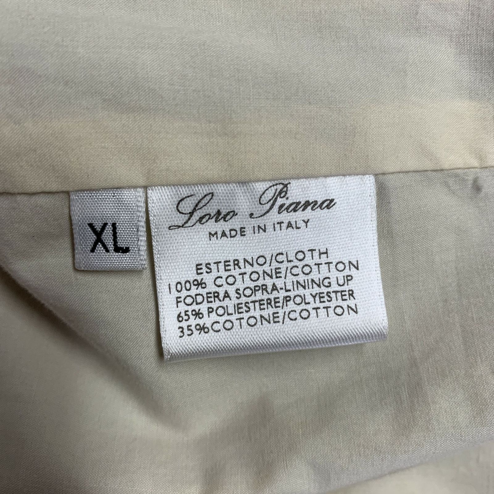 Loro Piana LORO PIANA Size XL Khaki Solid Cotton Buttoned Jacket Size US XL / EU 56 / 4 - 6 Thumbnail