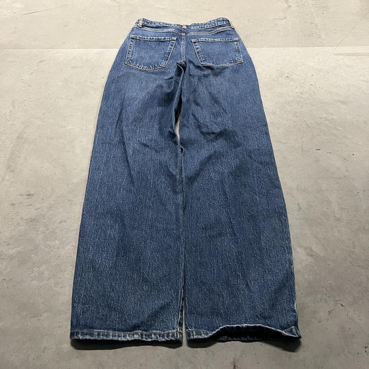Vintage Vintage Y2K/2000s Super high-rise Baggy Dark wash Ripped Distressed Denim Jeans! Size US 26 / EU 42 - 4 Thumbnail