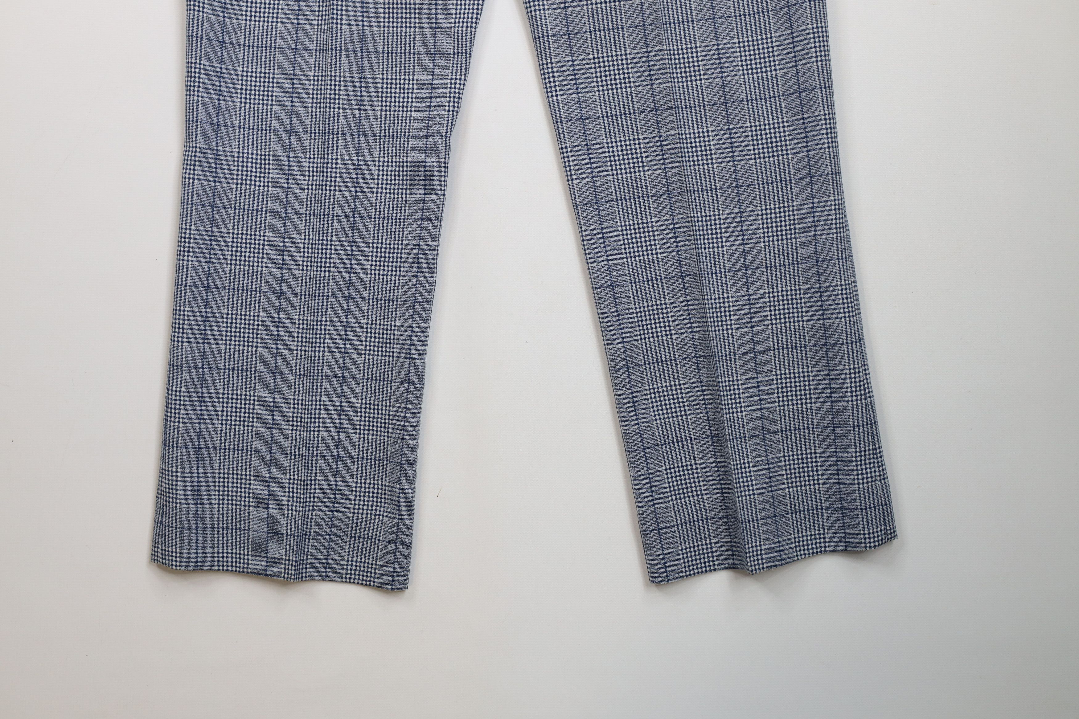 Vintage Vintage 70s Streetwear Wide Leg Chino Pants Blue Plaid USA Size US 32 / EU 48 - 11 Thumbnail