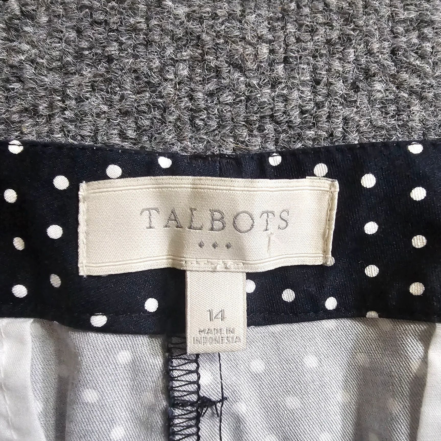 Talbots Talbots Pants Womens 14 Black White Polka Dot Heritage Cropped High Rise Career Size 36" / US 14 / IT 50 - 4 Thumbnail