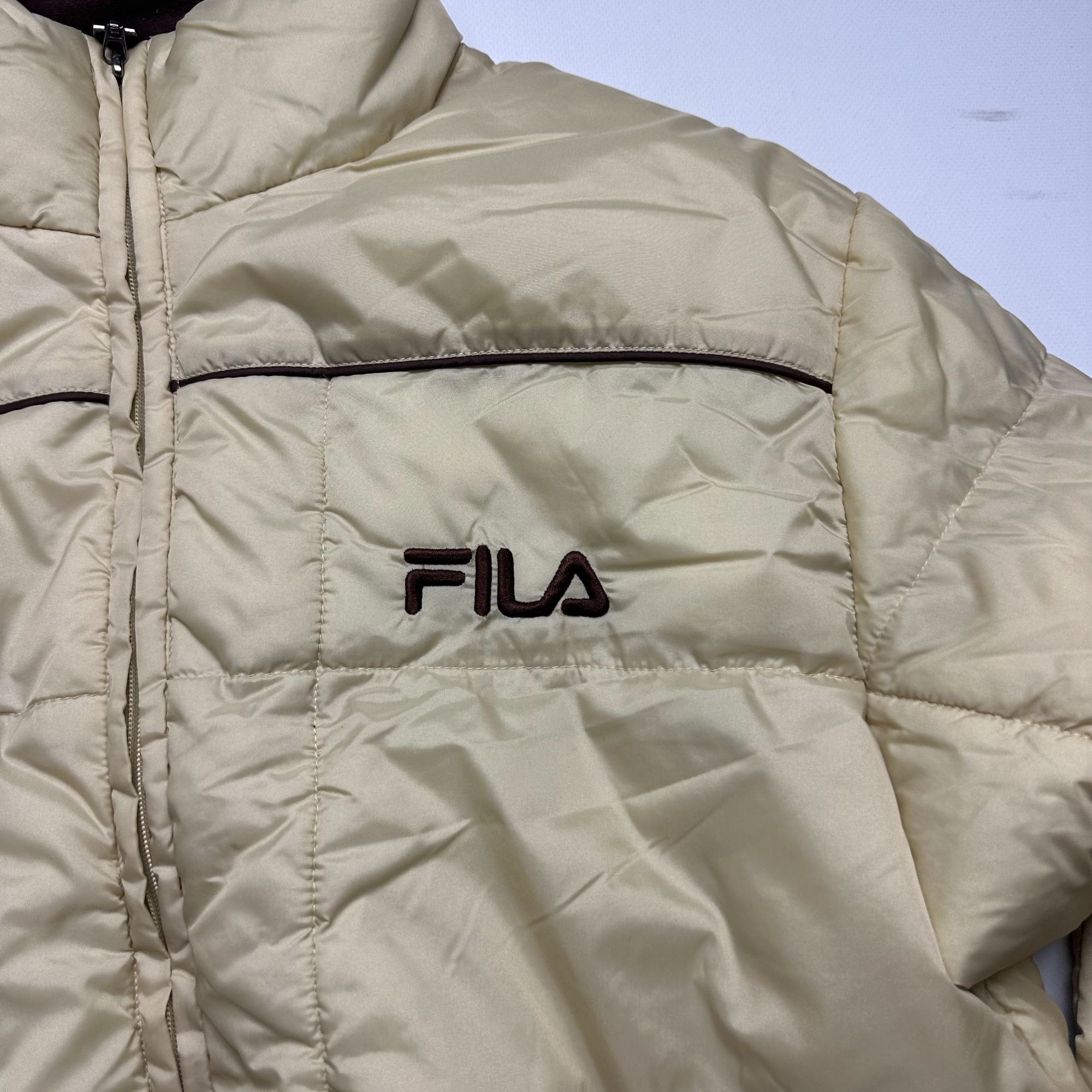 Fila Fila Basic Puffer Jacket Cream Medium Minimalist Size M / US 6-8 / IT 42-44 - 2 Thumbnail