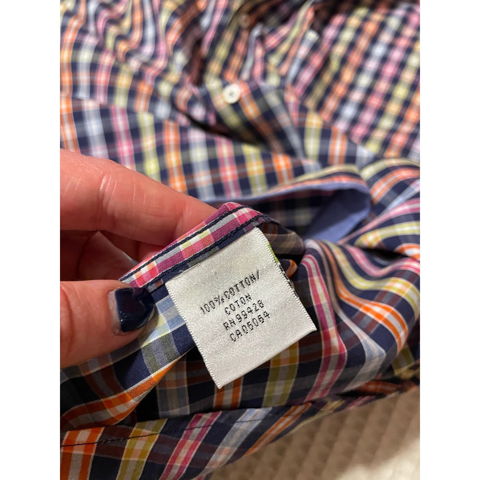 BUGATCHI Bugatchi Classic Fit Short Sleeve Multicolor Gingham Top XL Size US XL / EU 56 / 4 - 6 Thumbnail