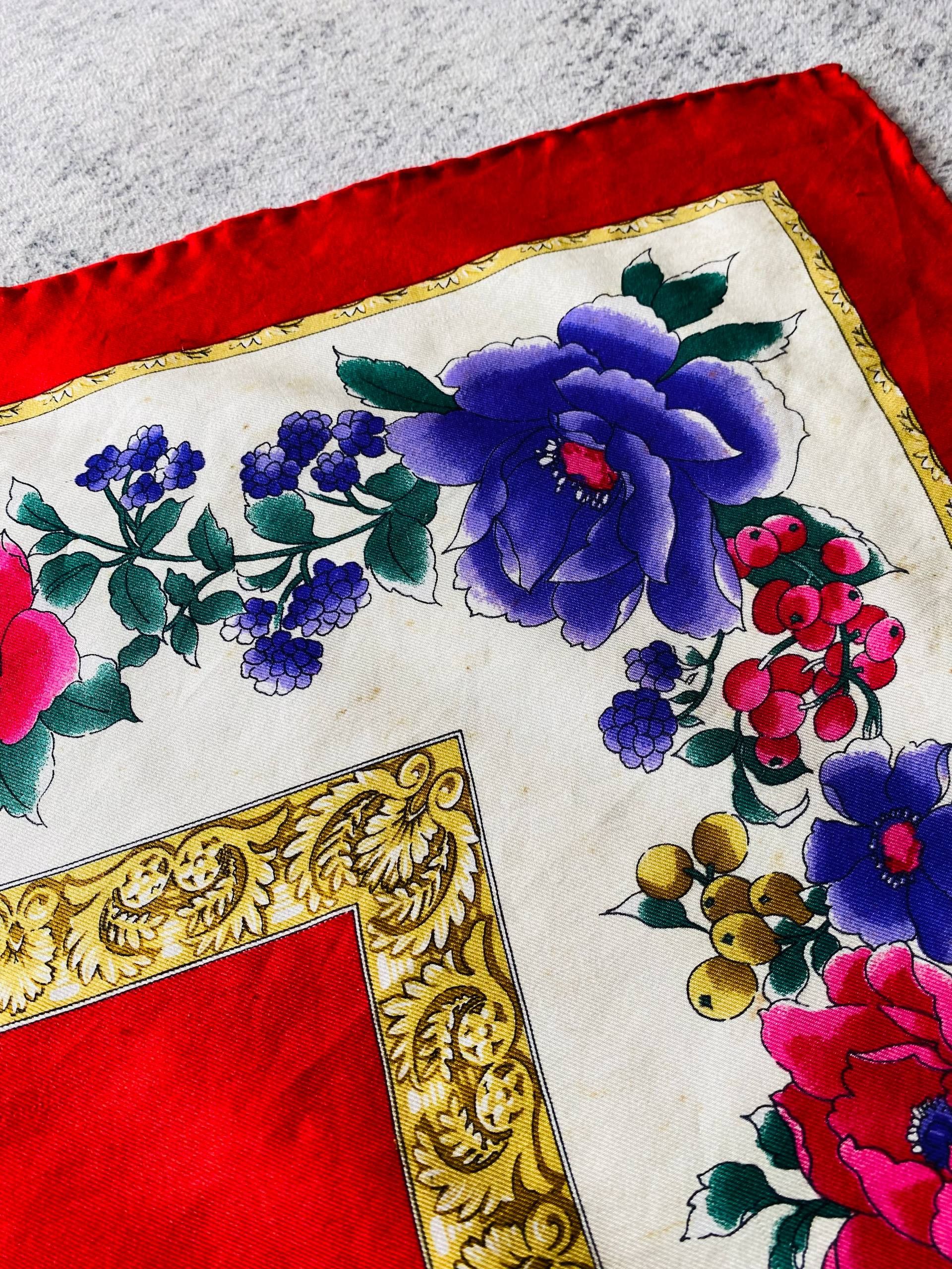 Gucci Vintage Gucci Floral Silk Scarf Size ONE SIZE - 11 Thumbnail