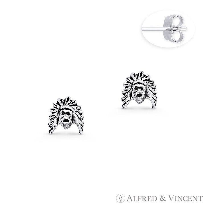 Other Native American Warrior Head Charm Stud Earrings Size ONE SIZE - 1 Preview