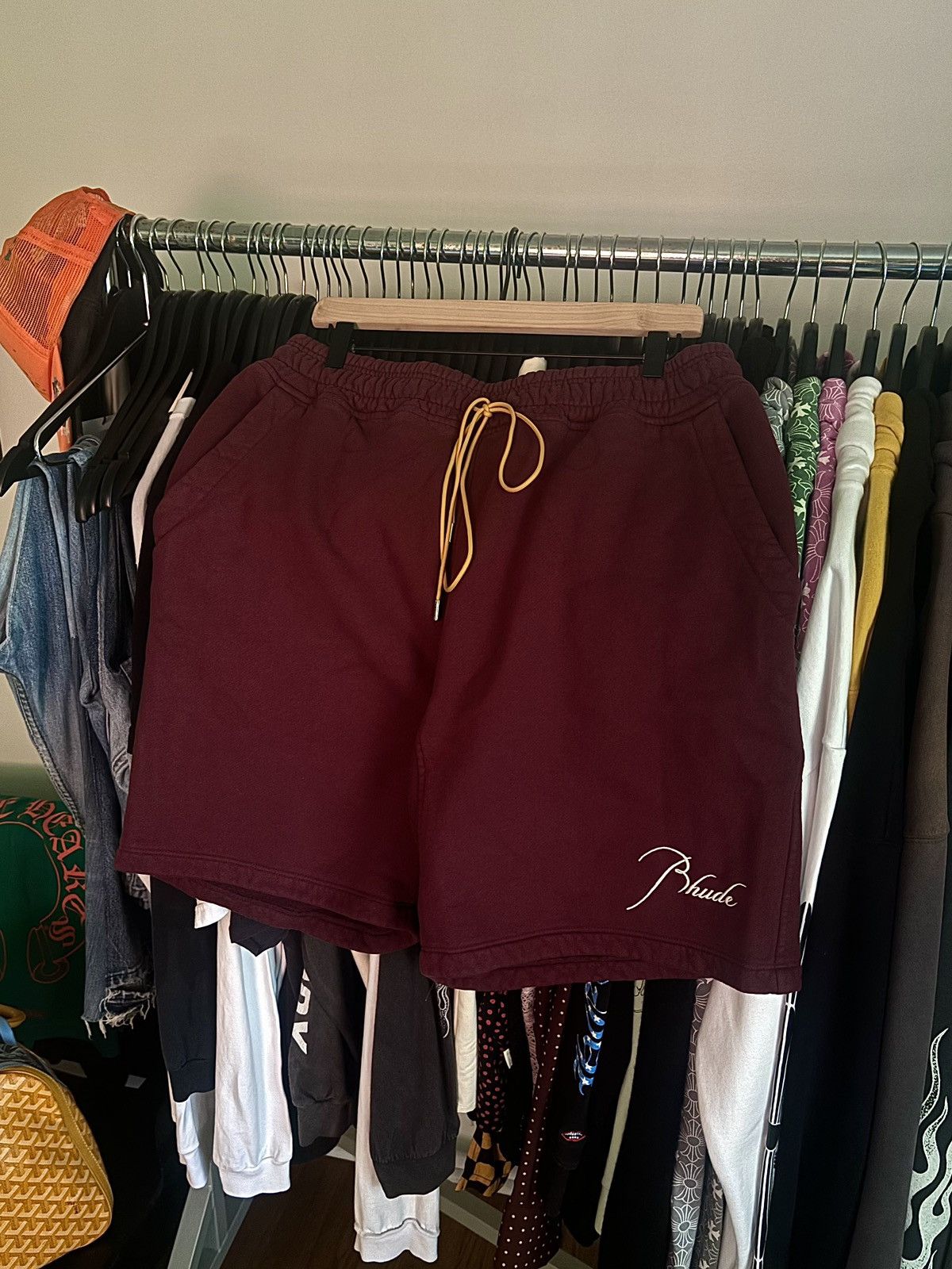 image of Rhude XL - Thick Script Shorts in Black, Men's (Size 36)