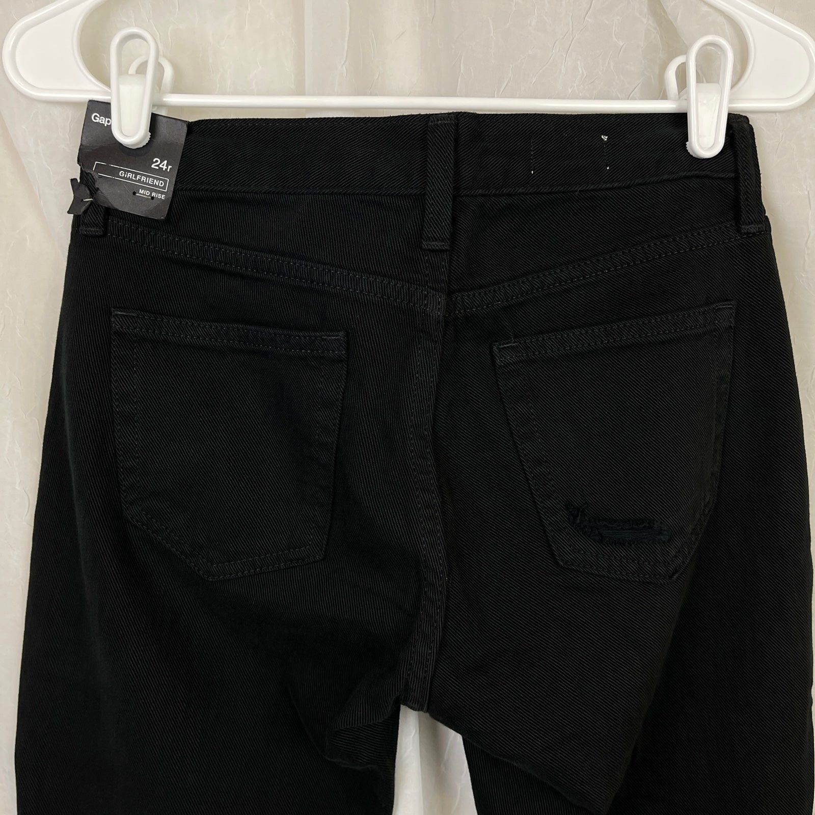 Gap Gap 1969 Black Ripped Girlfriend Denim Jeans Size 24r NWT Size 24" / US 00 / IT 34 - 6 Thumbnail