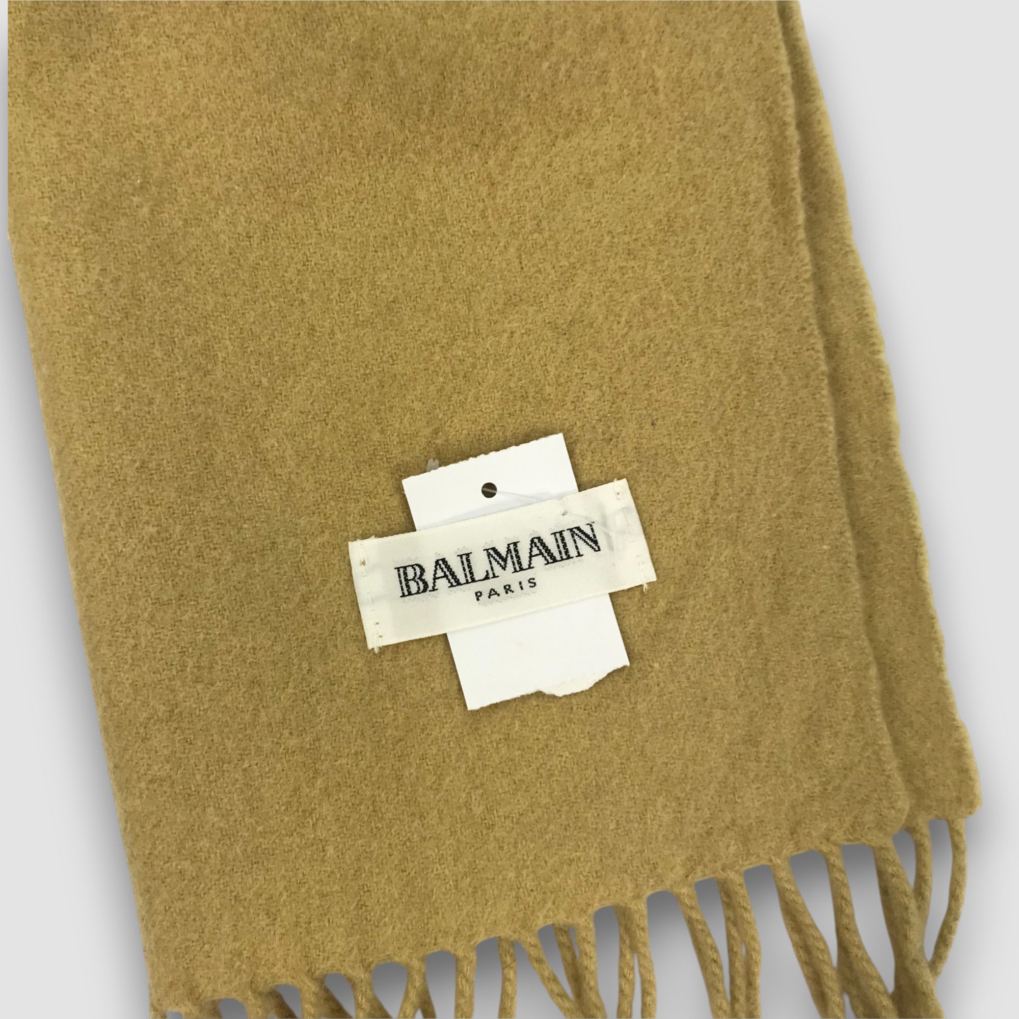 Japanese Brand Vintage Balmain Scarf Muffler Wool Cashmere Scarves Size ONE SIZE - 4 Thumbnail
