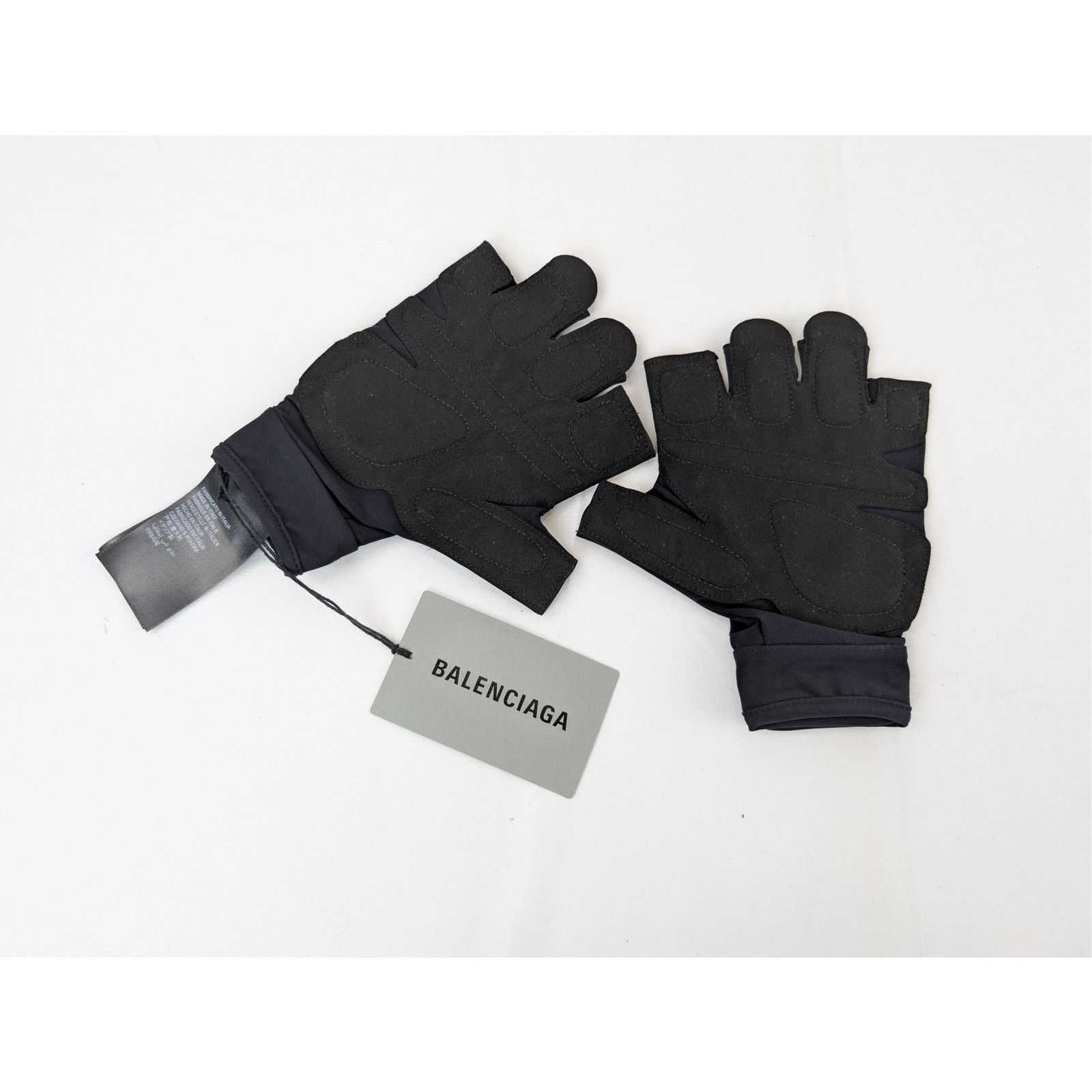 Balenciaga o1rshd1 Size: S / Activewear Open Finger Gloves in Black Size ONE SIZE - 7 Thumbnail
