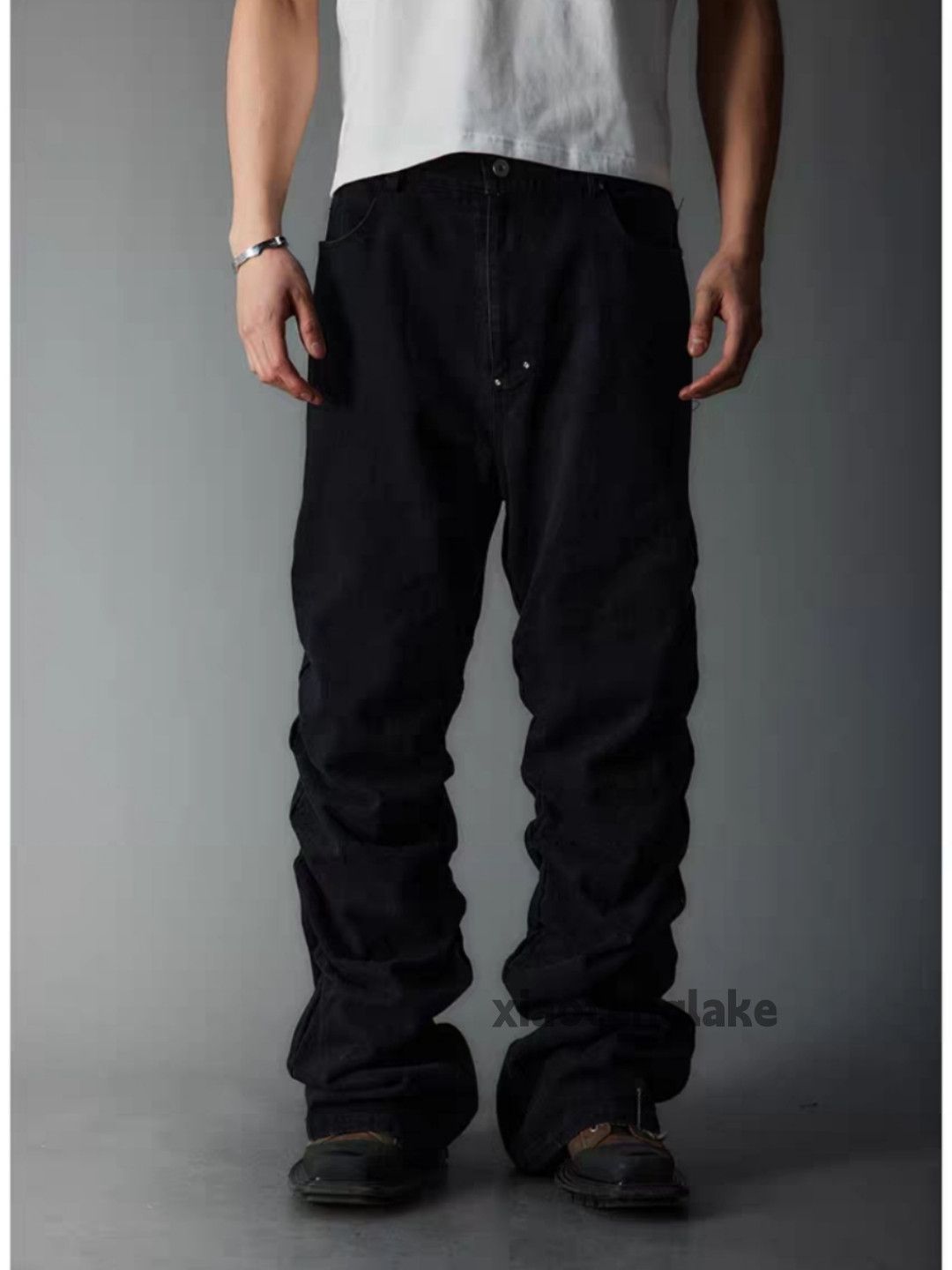 Jean × Vintage utility pleated punk grunge bootcut baggy pleated jeans Size US 32 / EU 48 - 5 Thumbnail