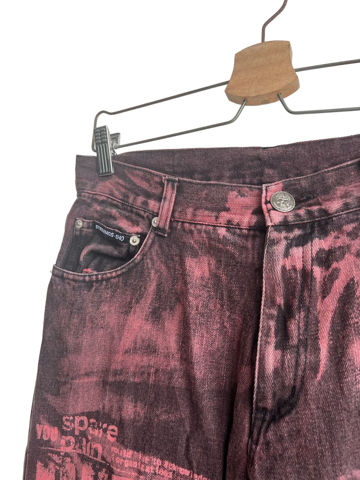 BERNINGS SHO 1990s Berning-Sho 🇯🇵 Anarchy Statement Baggy Jeans Denim Size US 33 - 6 Thumbnail