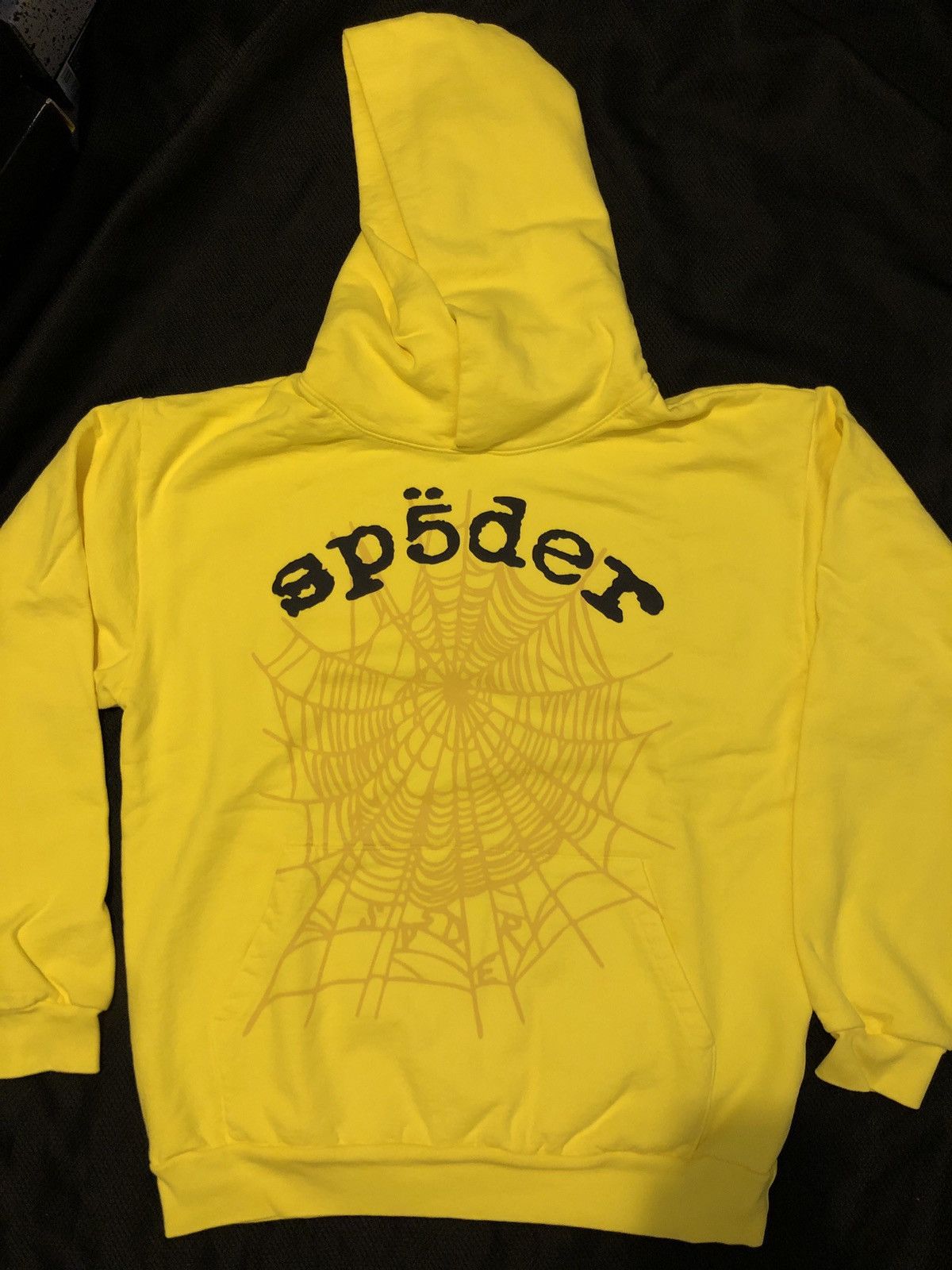 Yellow OG Web v2 spider hoodie