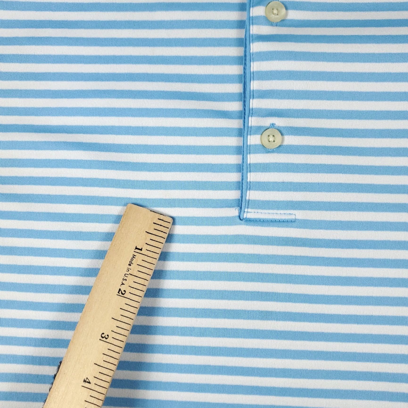Vintage Greg Norman Polo Shirt Mens L Blue Striped Polo Shirt Casual Short Sleeve, Stained, Button, Logo, Regular Fit, Classic Preppy, Golf, Outdoor, Men Size US L / EU 52-54 / 3 - 4 Thumbnail