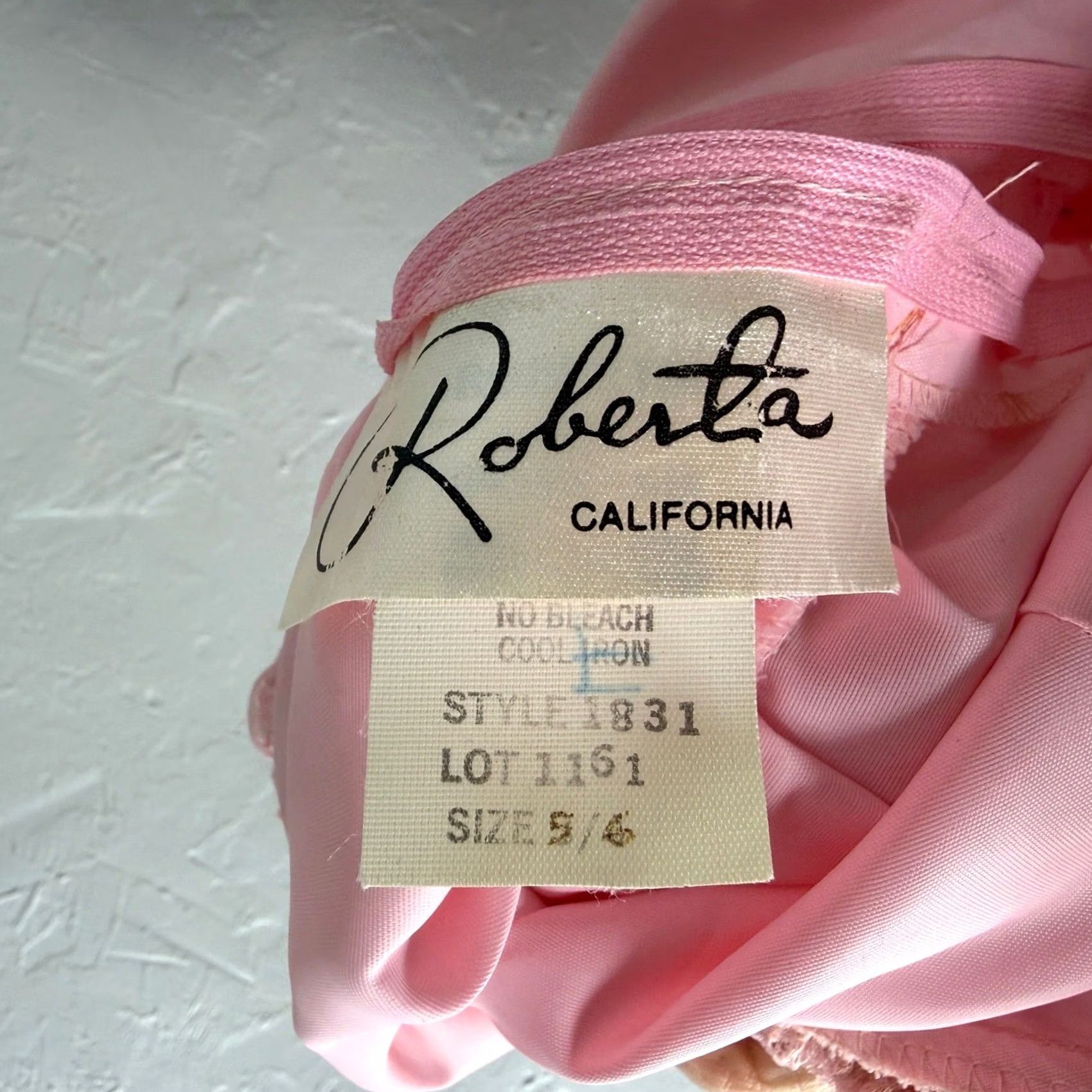 Vintage VINTAGE Roberta Dress Puff Sleeve Lace Floral Pink 2XS Ball Gown Formal Party/Cocktail Ladies Womens 80s Vintage Size XXS / US 00 / IT 34 - 7 Thumbnail