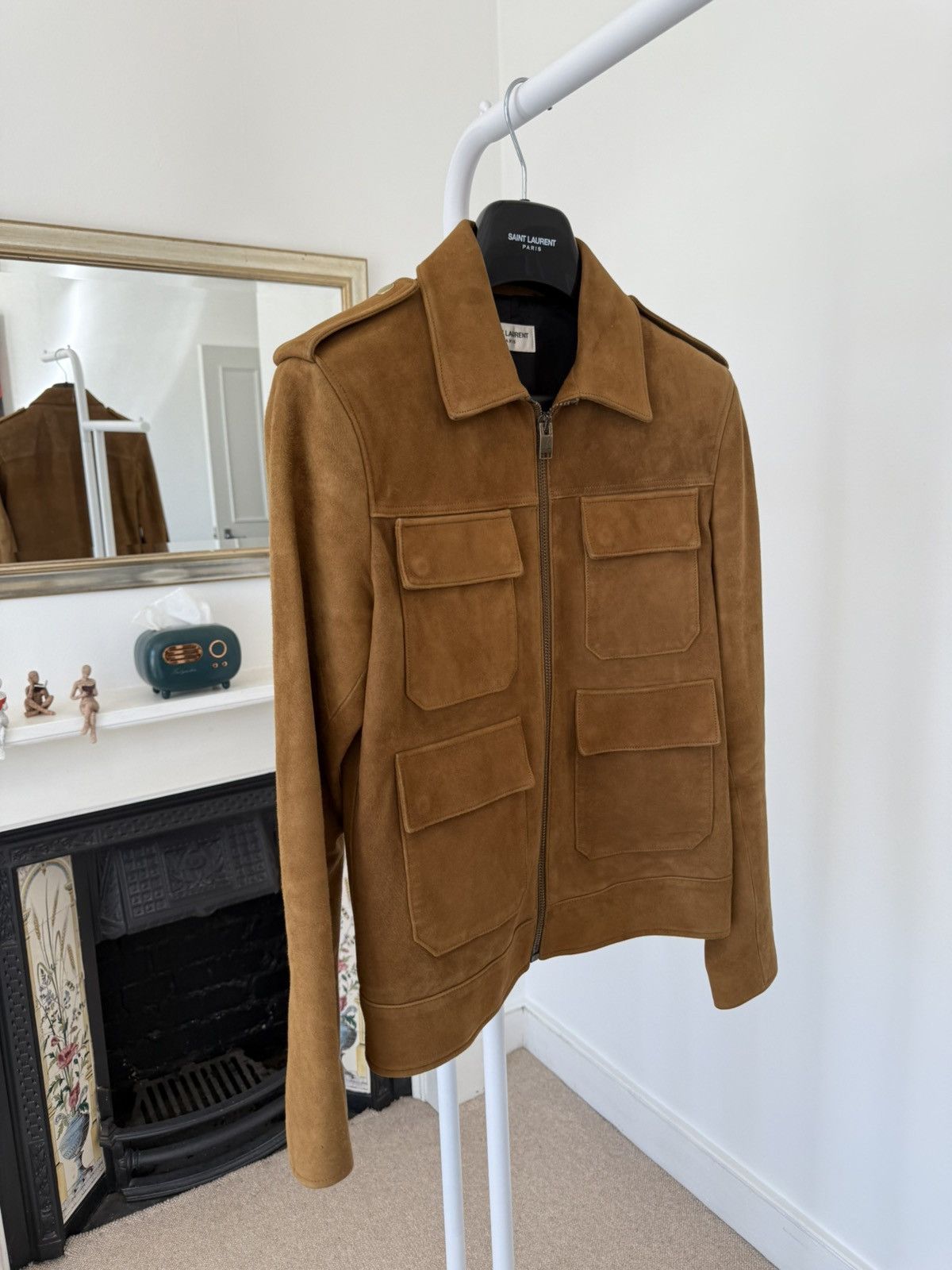Hedi Slimane × Saint Laurent Paris FW13 Saint Laurent Goat Leather Tan Suede Jacket Size US M / EU 48-50 / 2 - 2 Thumbnail
