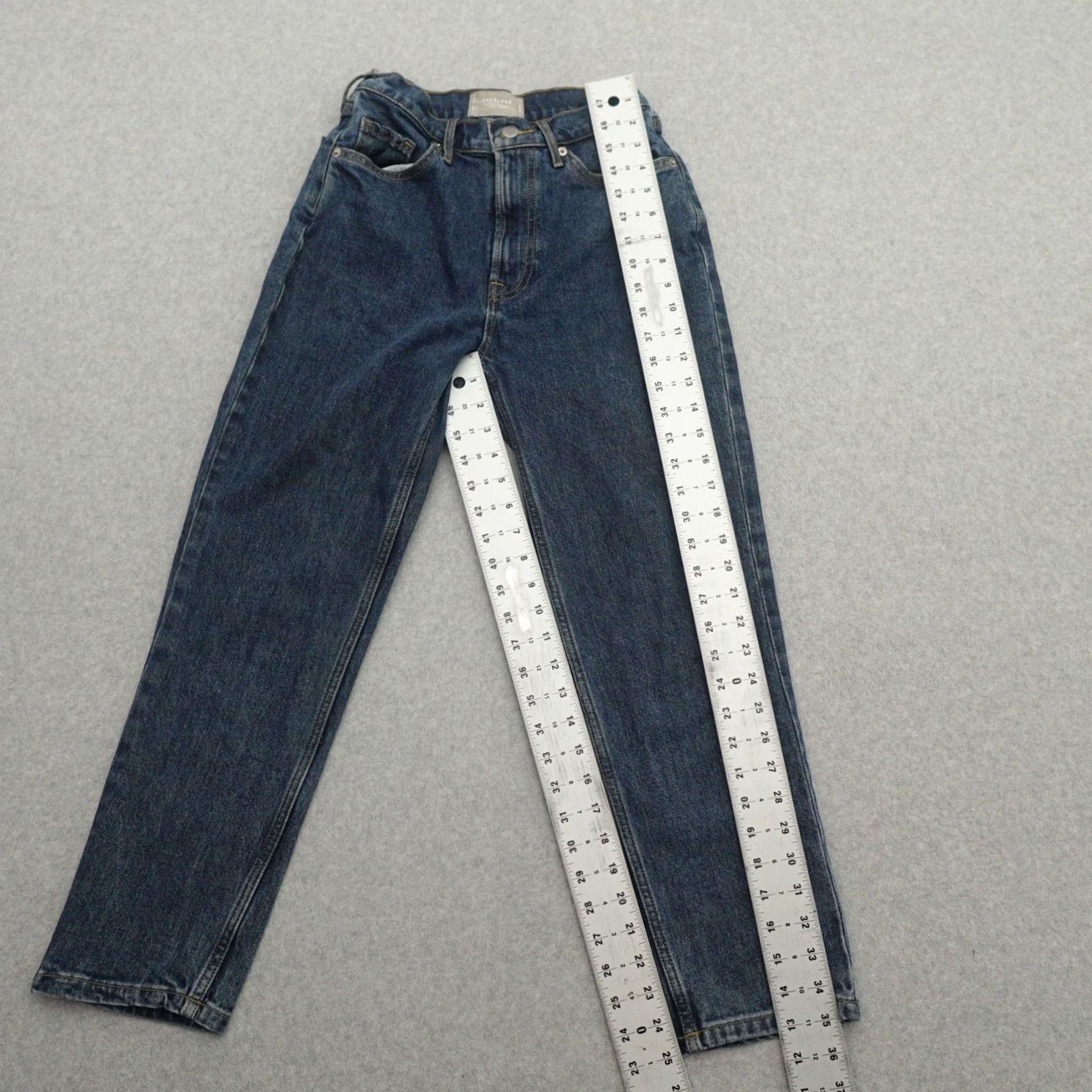 Everlane EVERLANE The Cheeky Jean Jeans Women 24 (24X25) Blue Crop Straight Medium Wash Size 42" / US 20 - 7 Thumbnail