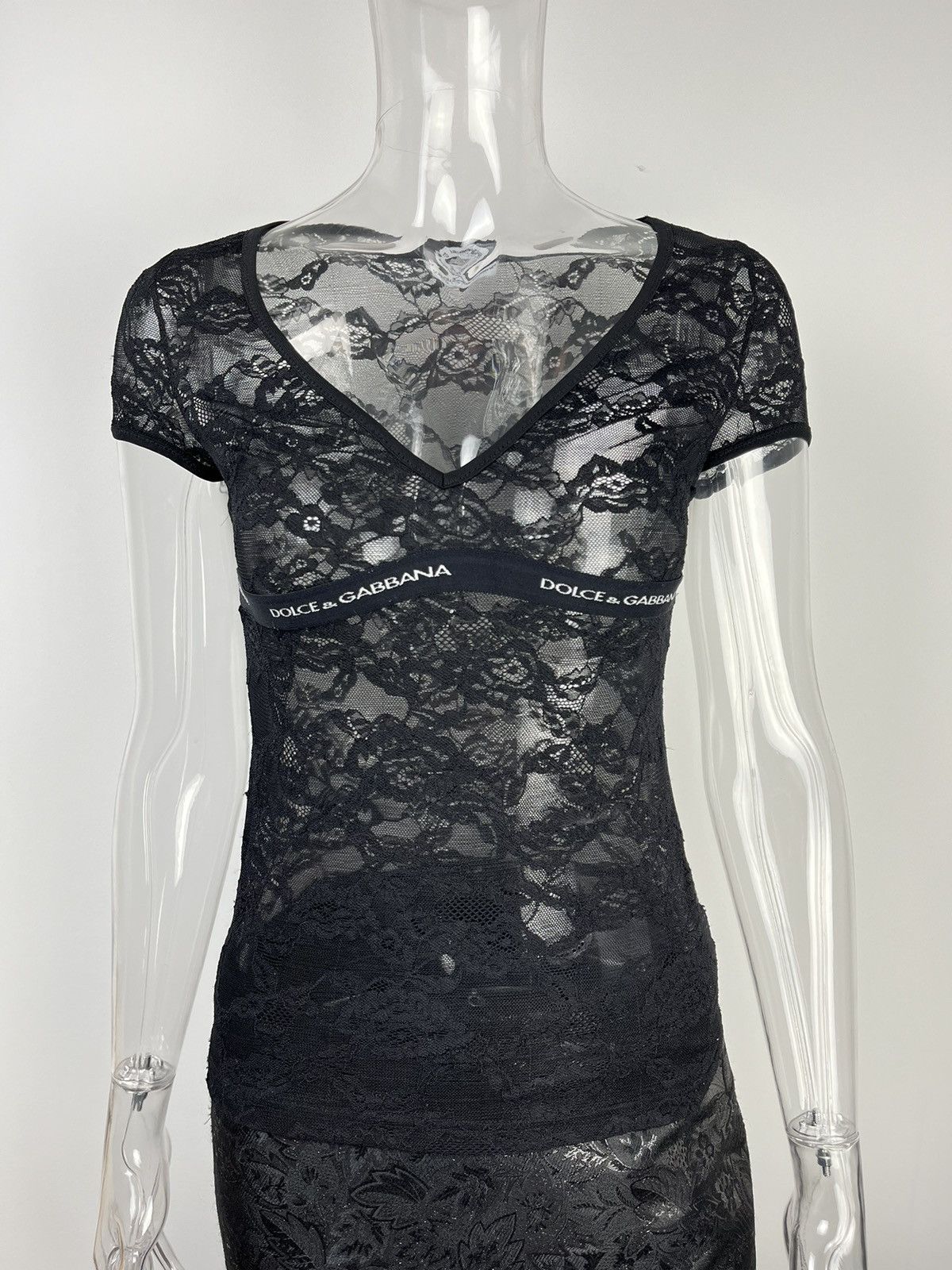 Dolce \u0026 Gabbana D\u0026G underwear lace top t shirt blouse, image size:1200x1600
