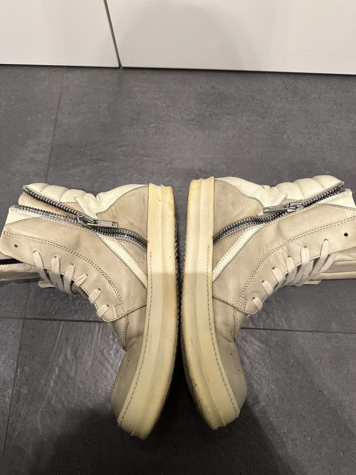 Rick Owens rick owens geobasket sneakers fw16 mastodon pearl beige Size US 9 / IT 39 - 4 Thumbnail