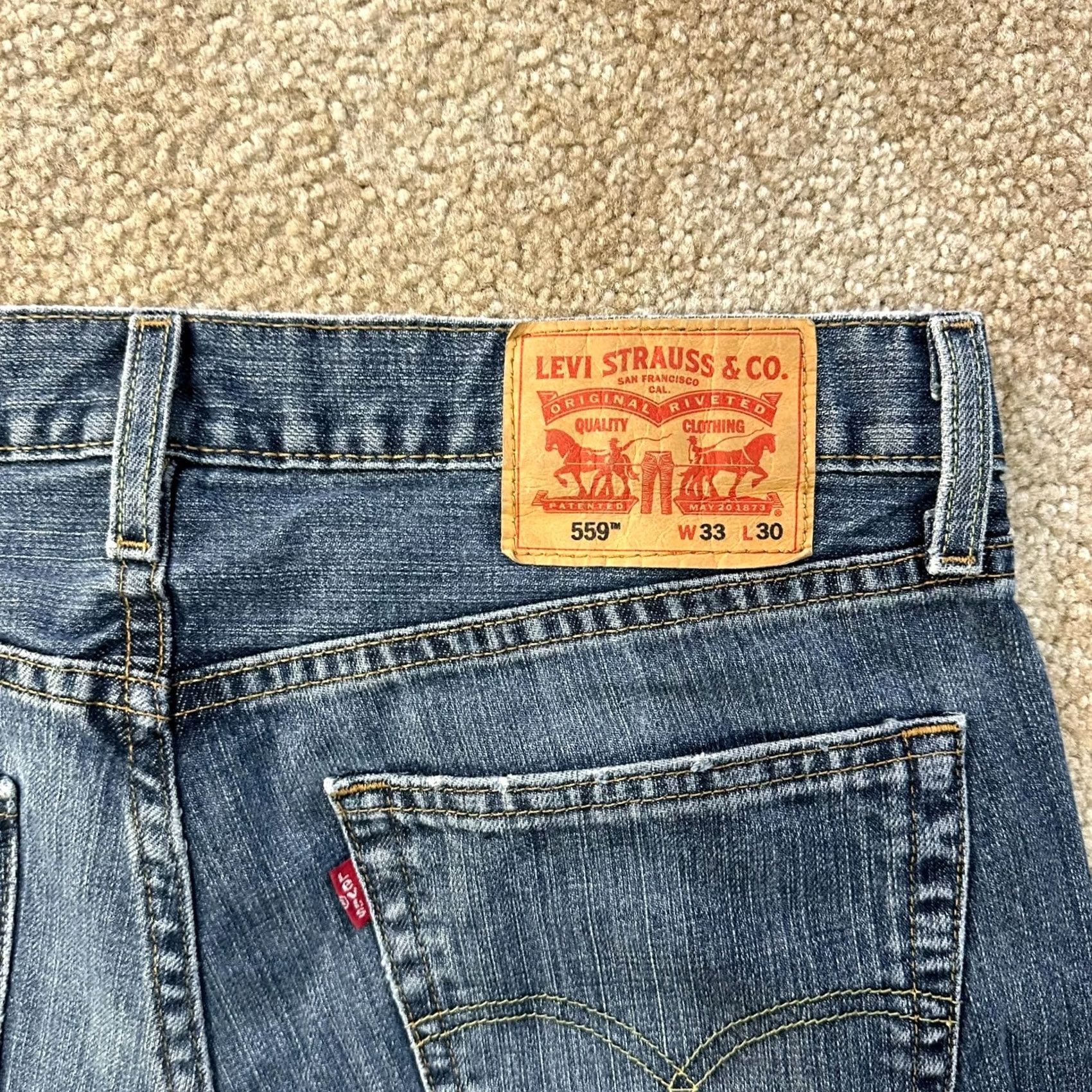 Levi's Levi's 559 Relaxed Straight Jeans Men 33x30 Blue Denim Pants Casual Everyday Free Returns Size US 33 - 3 Thumbnail