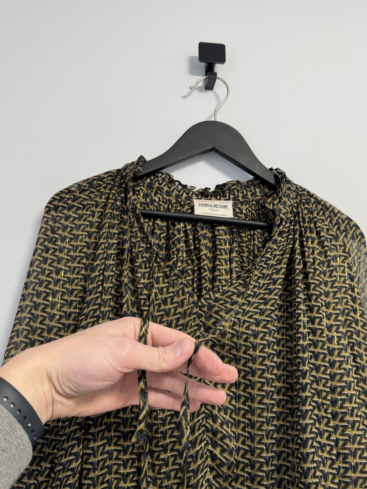 Zadig & Voltaire Zadig&Voltaire Tan Patterned Shirt Women’s Size XS / US 0-2 / IT 36-38 - 9 Thumbnail