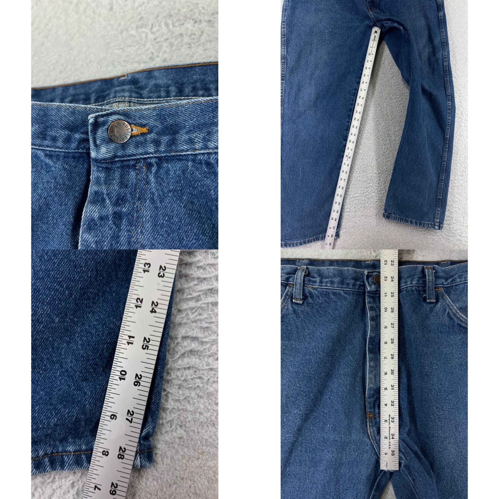 Denime Rustler Jeans Mens 40 Blue Denim Straight Leg 100% Cotton Western Shirt Size US 40 / EU 56 - 8 Thumbnail