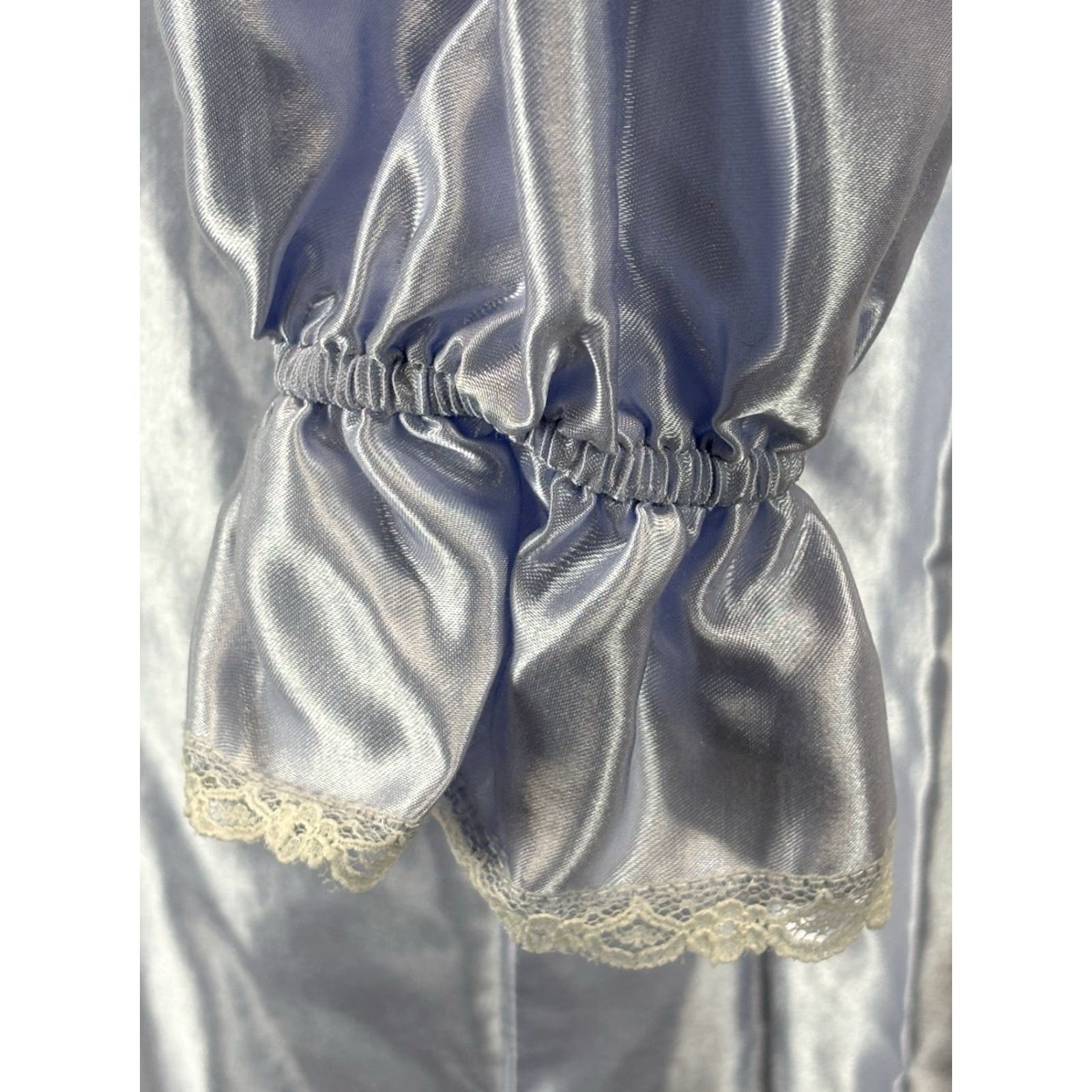 Vintage VINTAGE Character Nightgown Blue Satin Like Victorian Coquette 38” Bust Lace Trim 1980s Womens Size ONE SIZE - 7 Thumbnail