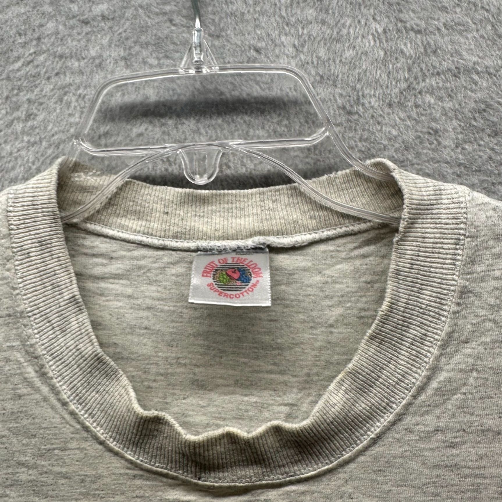 Fruit Of The Loom VINTAGE Fruit of the Loom Shirt Mens XL Gray 80s School Classic T-Shirt Size US XL / EU 56 / 4 - 4 Thumbnail