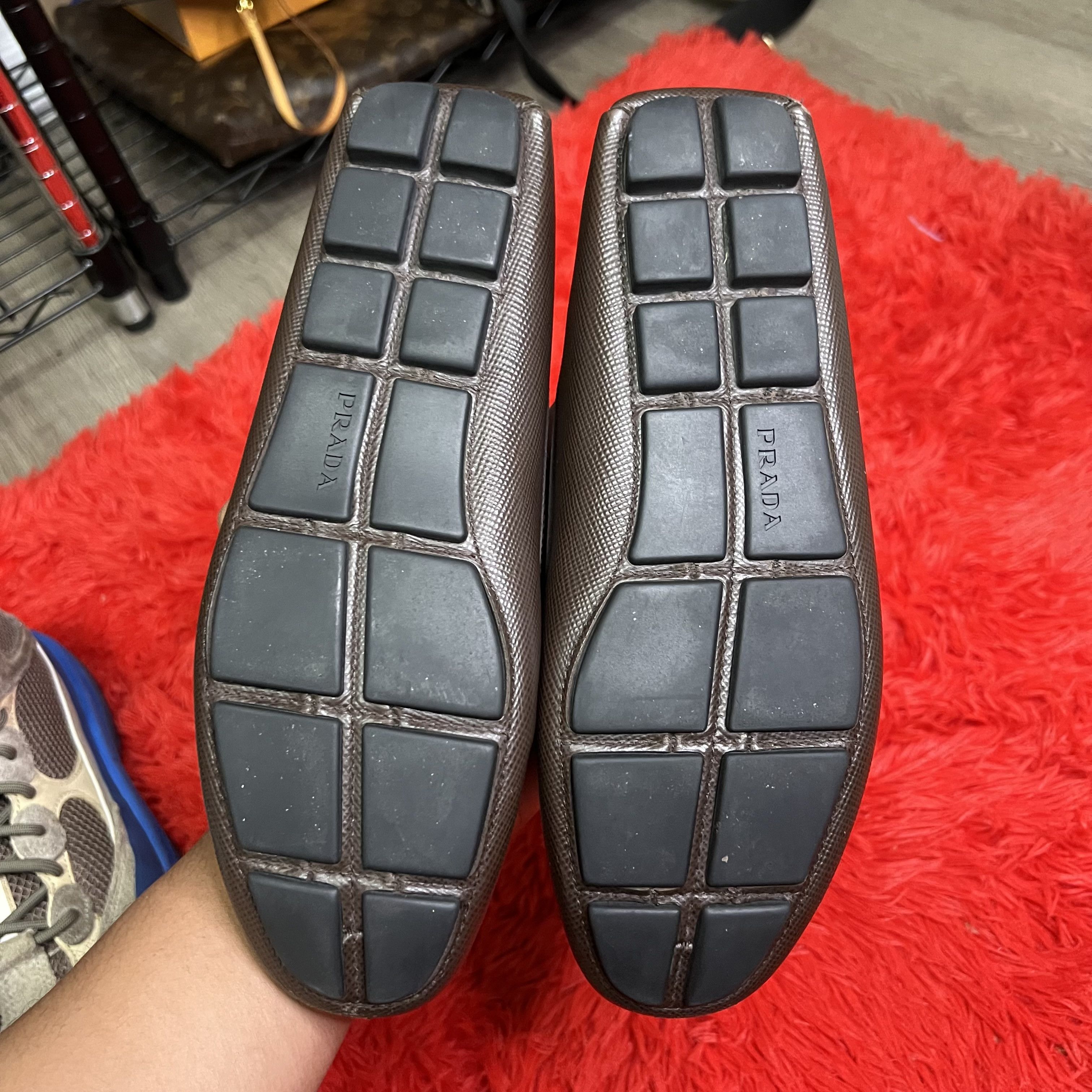 Prada Prada Saffiano Leather Loafers Brown Size US 7 / EU 40 - 9 Thumbnail