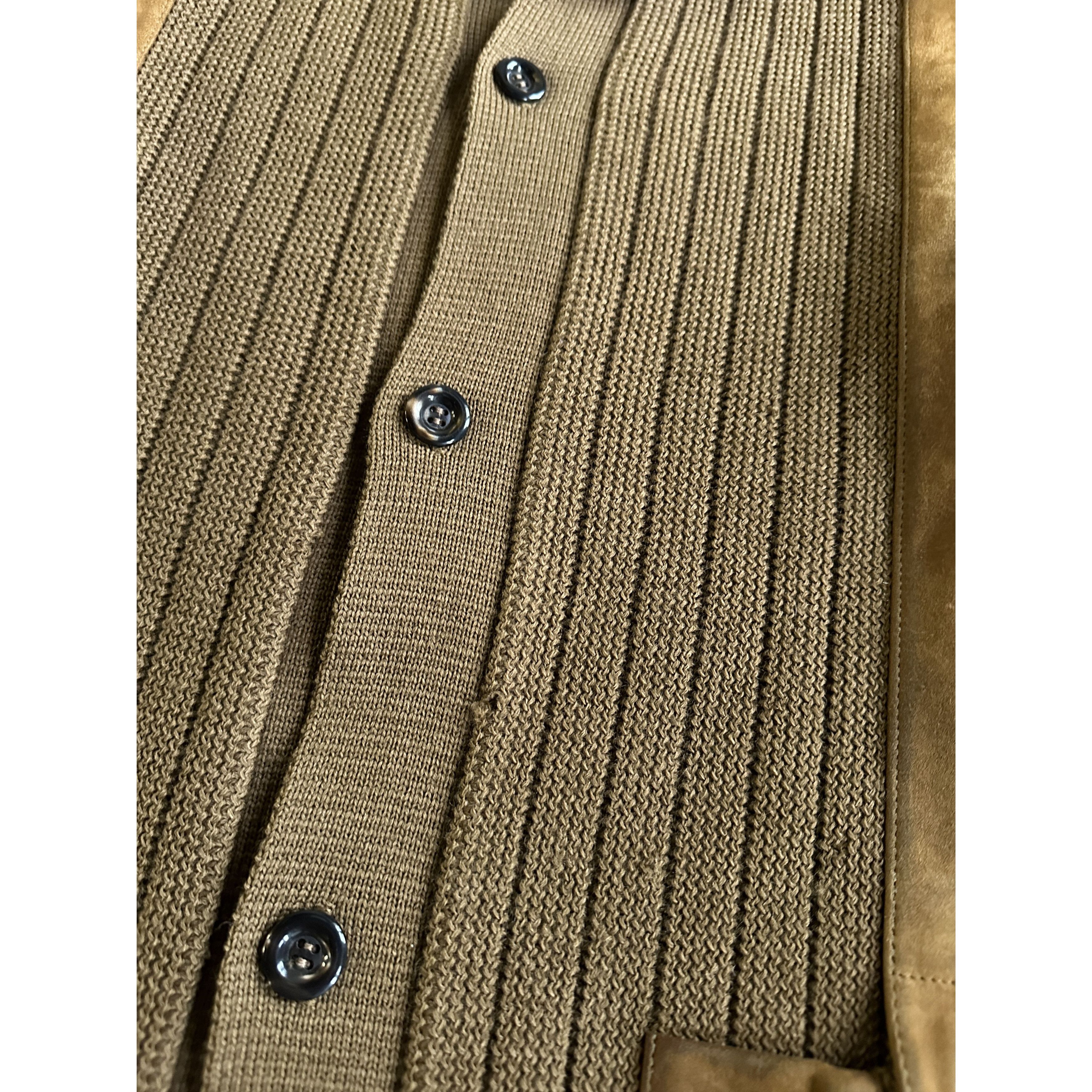 Vintage Vintage 60s French Wool Knitted Cardigan Sweater 7909AC Size US L / EU 52-54 / 3 - 8 Thumbnail