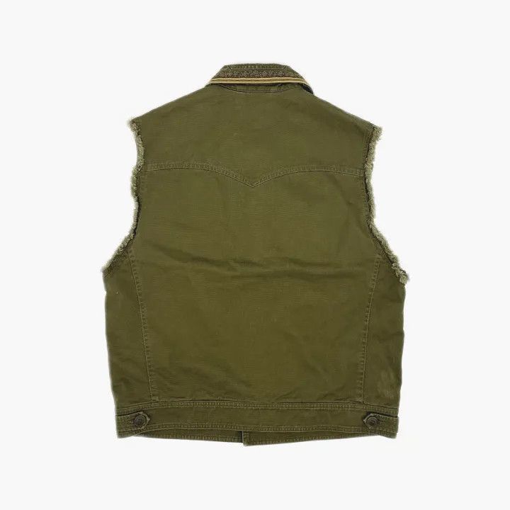 Saint Laurent Paris Yves Saint Laurent Green Zip-Button Casual Vest-2507 Size US L / EU 52-54 / 3 - 3 Thumbnail