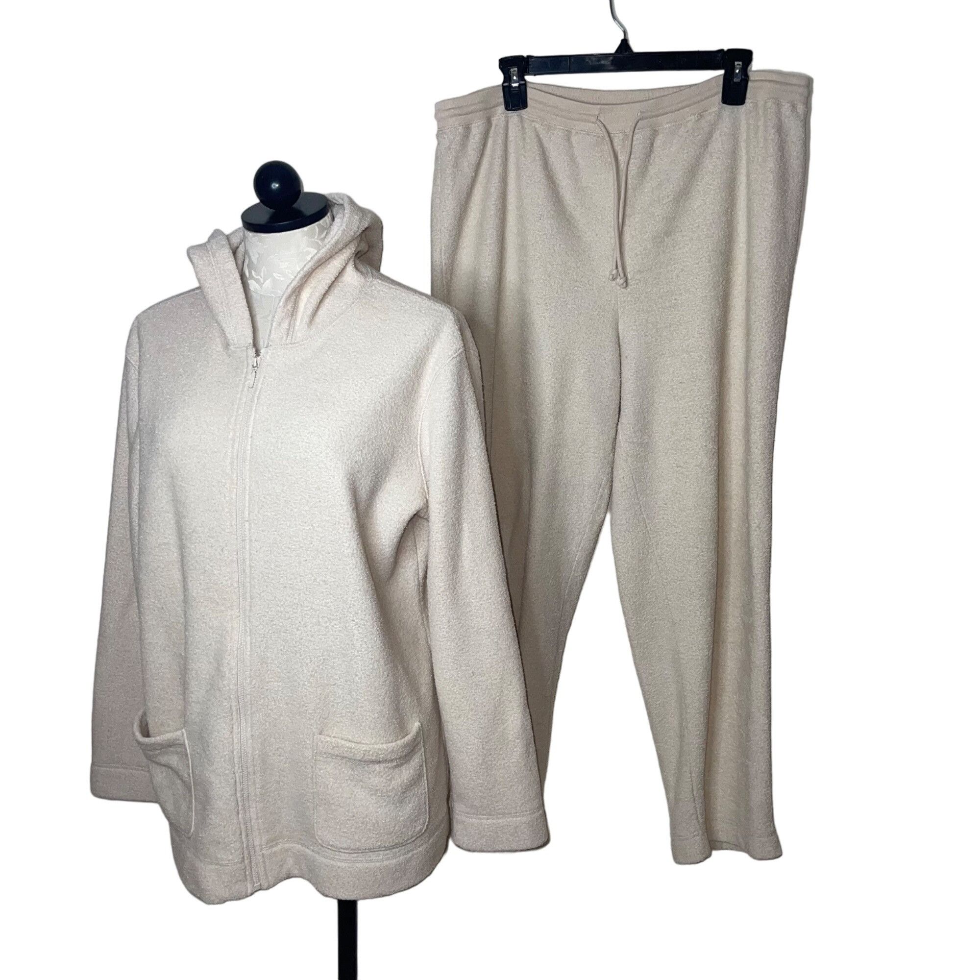 Saks Fifth Avenue Vintage Womens Track Suit Size Large Cream