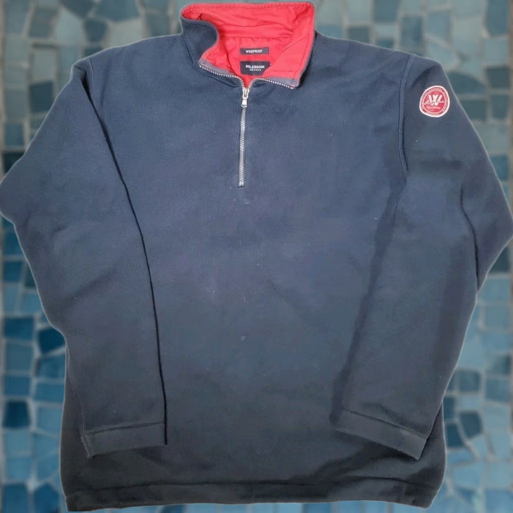 Vintage Holebrook Sweden Gregor 1/4 Zip Windproof Cotton Sweater Lined Navy Mens XL Size US XL / EU 56 / 4 - 1 Thumbnail