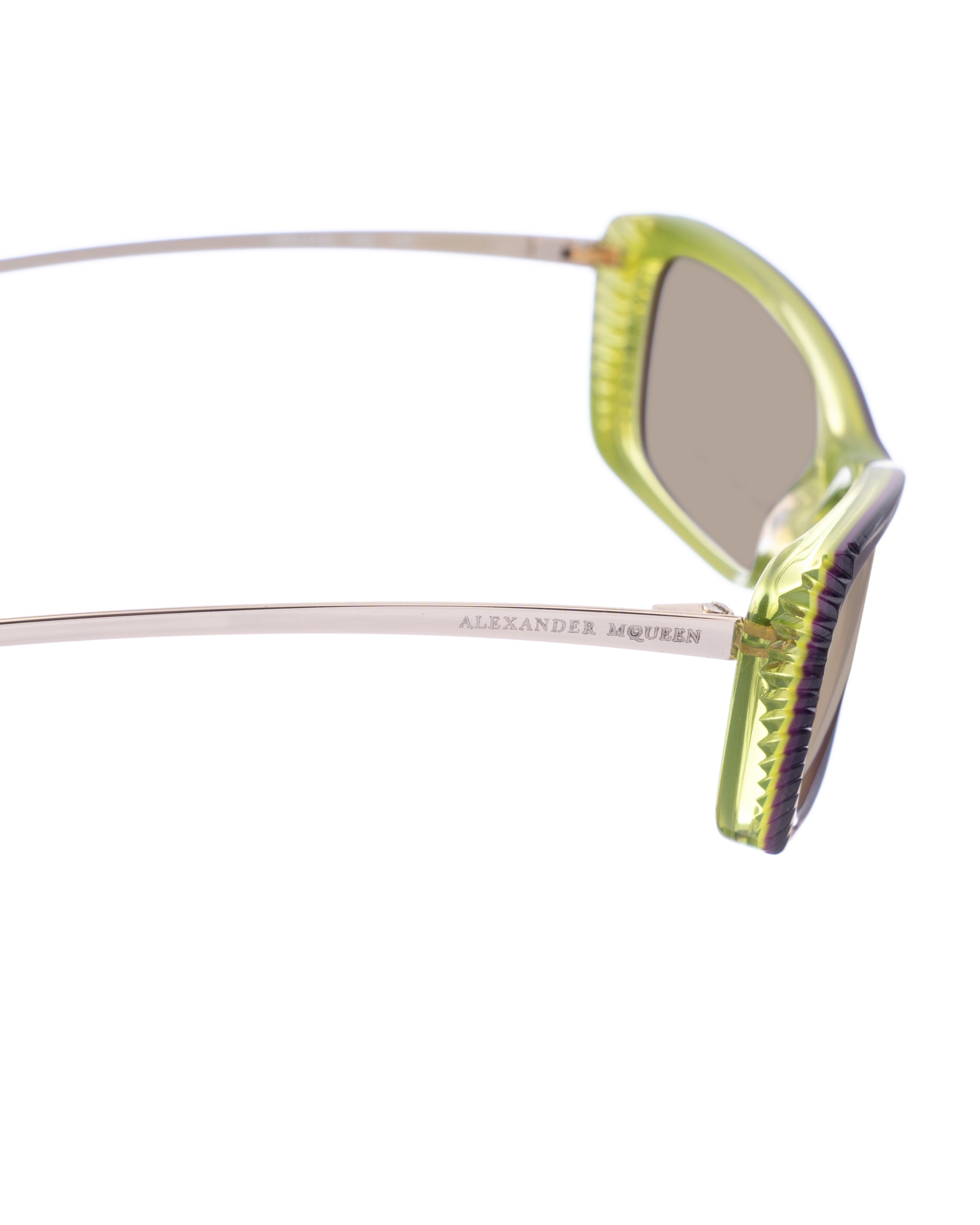Alexander McQueen Alexander McQueen '90s Black & Green Cat-Eye Sunglasses Size ONE SIZE - 2 Thumbnail