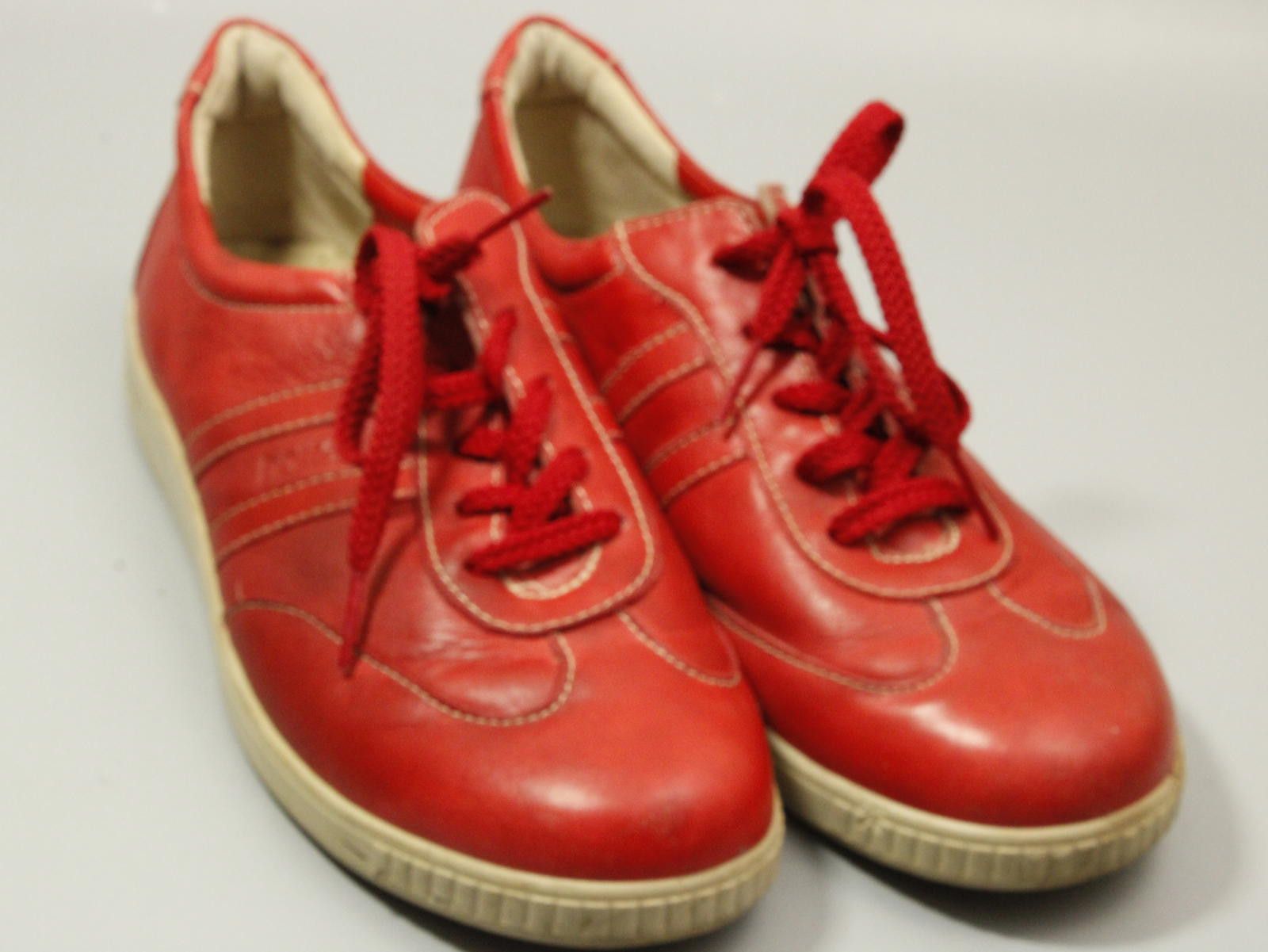 Lock & Co Hatters Hotter's Red Leather Womens's Walking Shoes Buddy Size US 8 / EU 41 - 2 Thumbnail