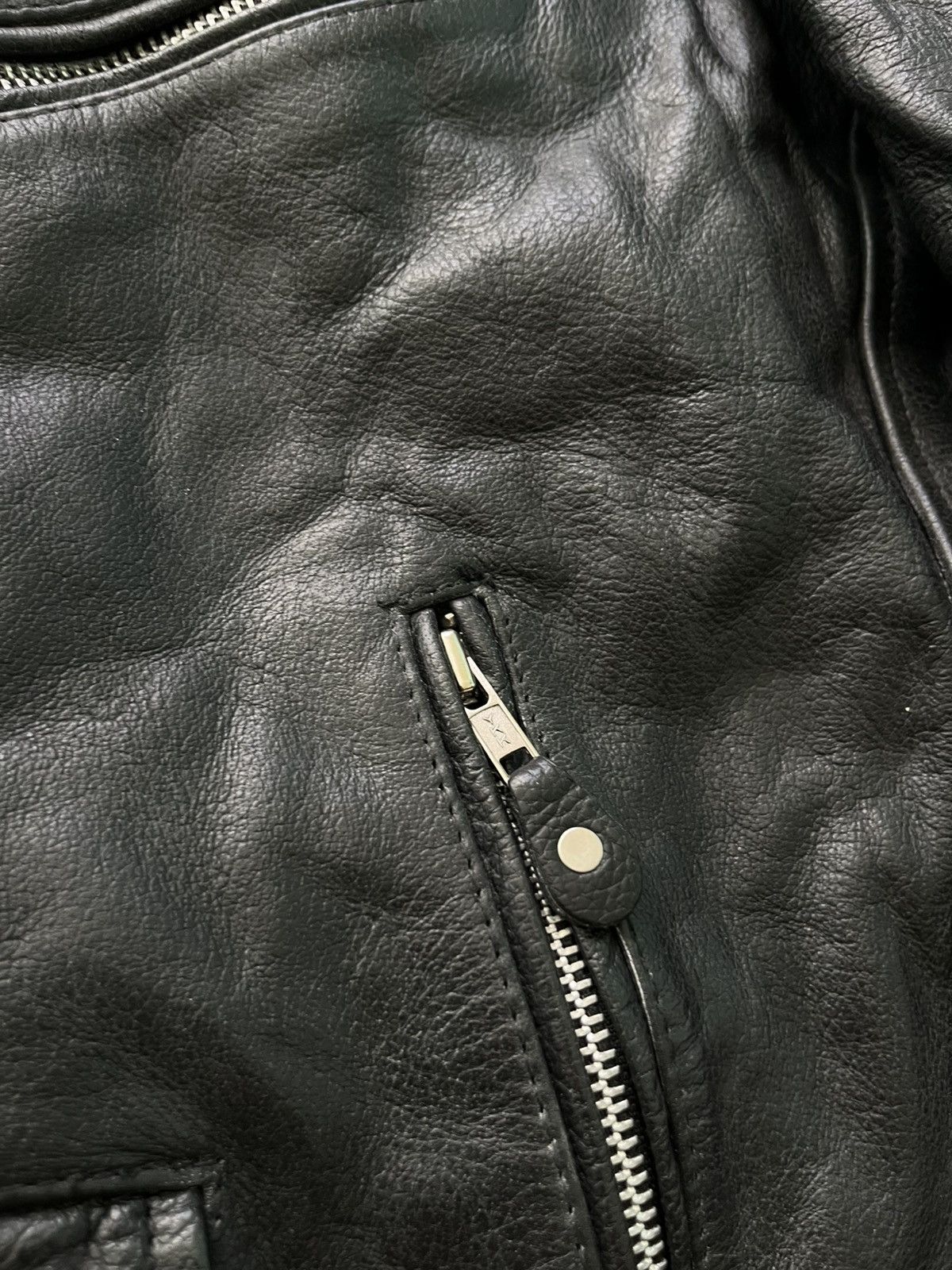 Vintage Wolf Wear Without Fear Vintage Leather Moto Jacket Black Size US XXL / EU 58 / 5 - 5 Thumbnail