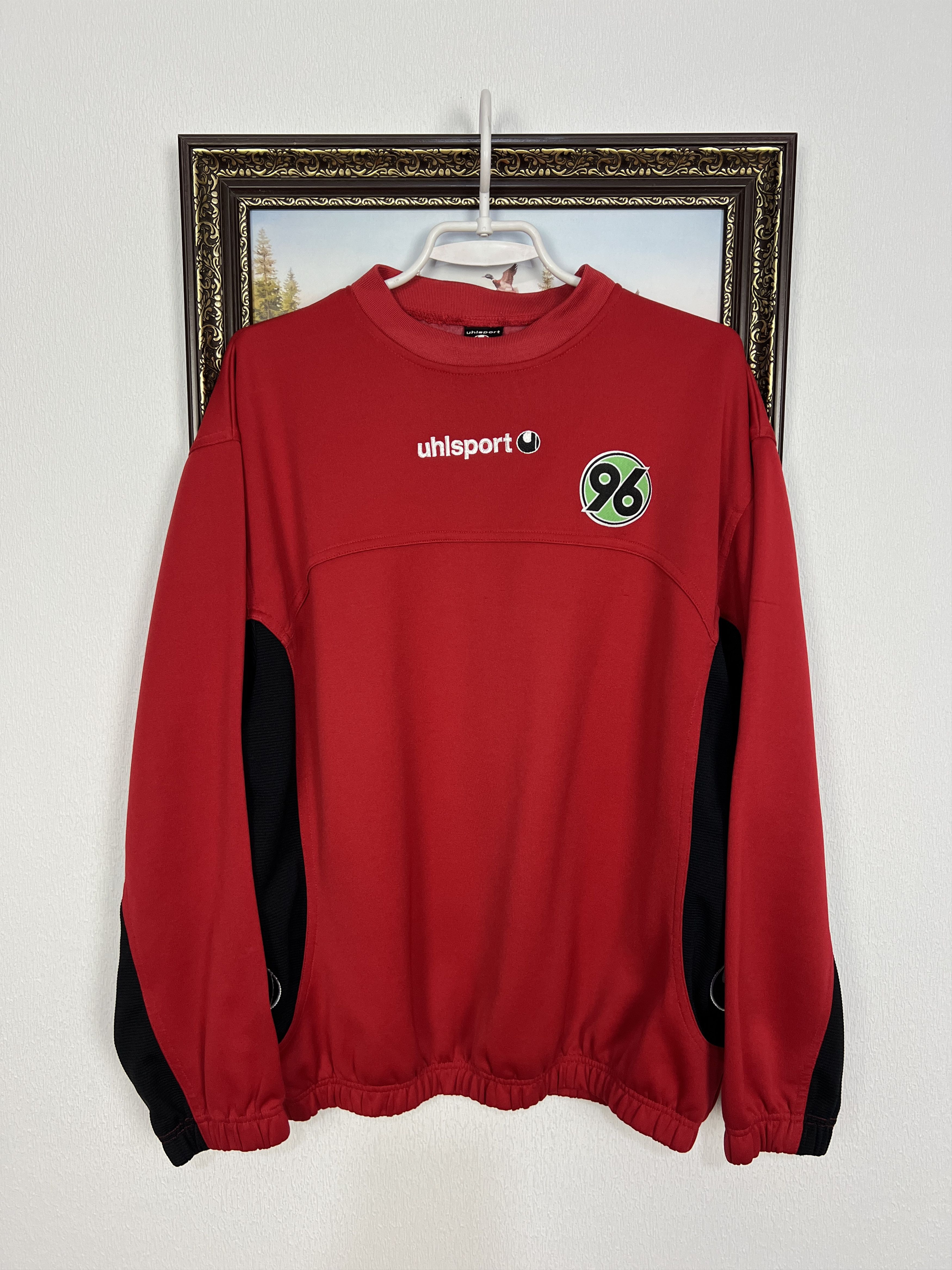 Vintage UHLSport Hannover 96 Football Sweatshirt Soccer Train Jacket Size US L / EU 52-54 / 3 - 1 Thumbnail