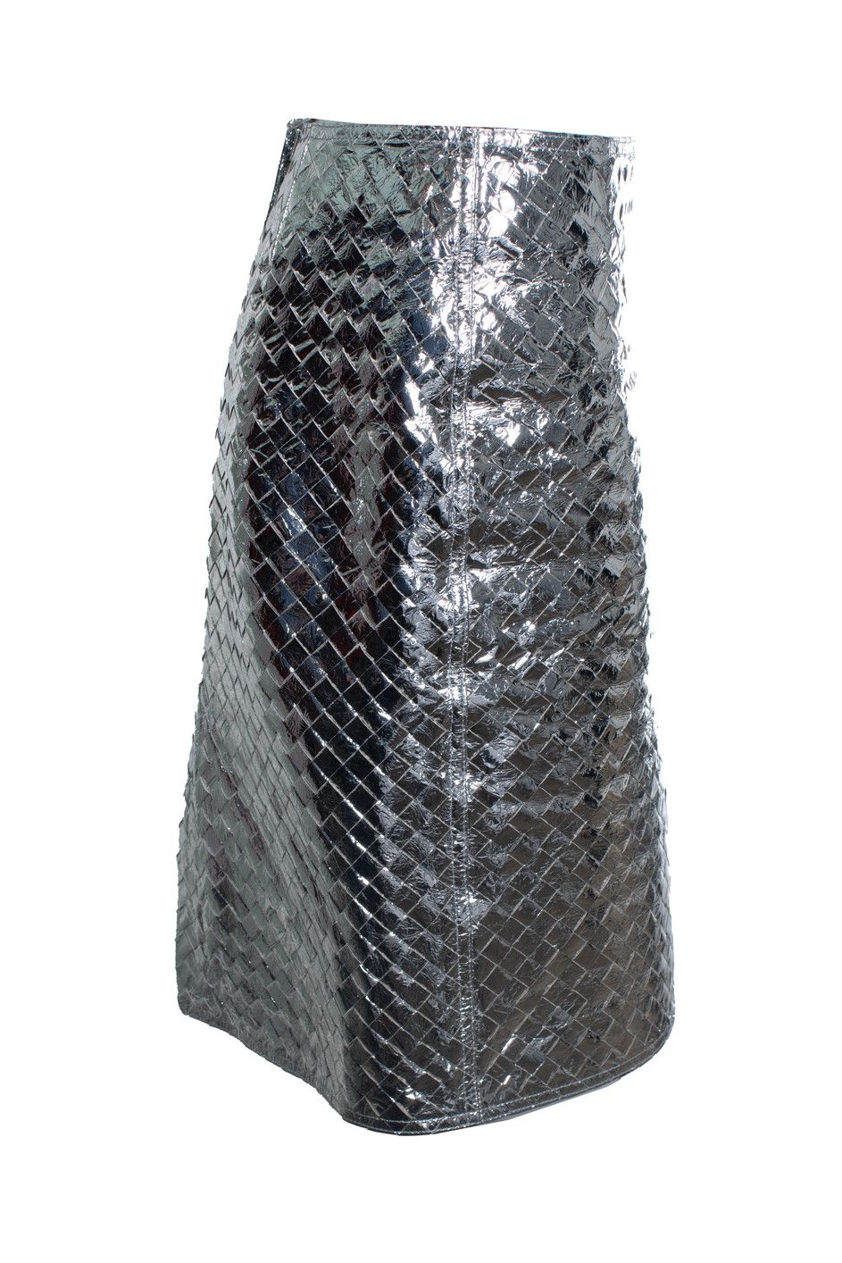 Bottega Veneta Bottega Veneta, Intrecciato laminated leather skirt Size 27" / US 4 / IT 40 - 4 Thumbnail