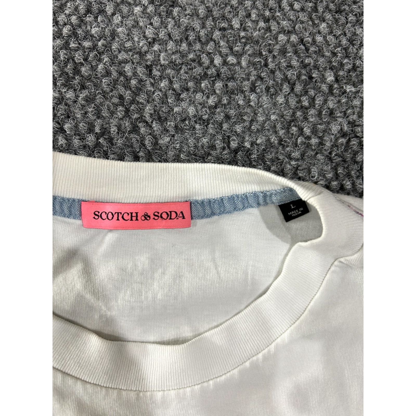 Scotch & Soda Scotch & Soda Shirt Mens Large White Summer Graphic Organic Cotton Crewneck Tee Size US L / EU 52-54 / 3 - 4 Thumbnail