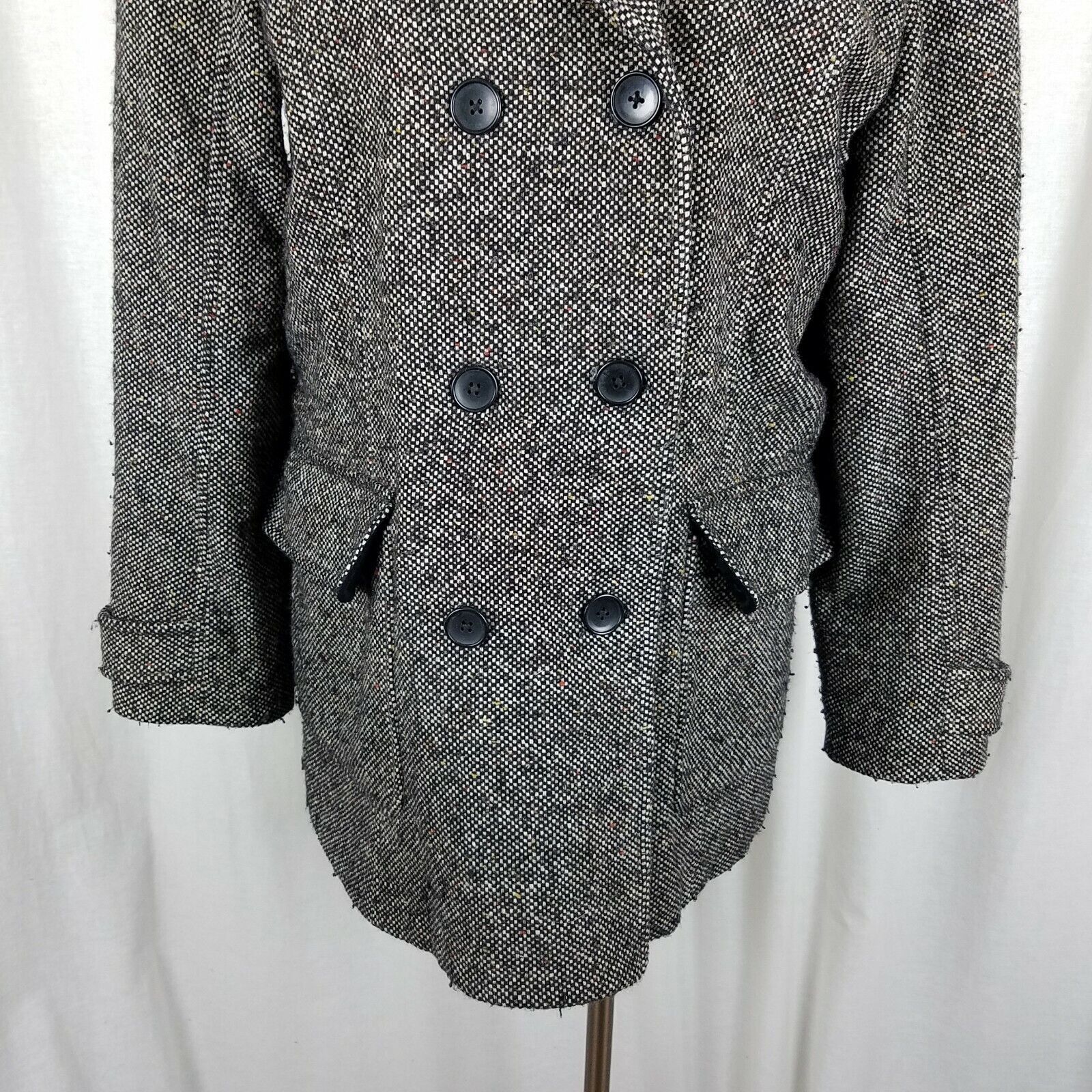 Eddie Bauer Vtg Eddie Bauer Double Breasted Wool Tweed Peacoat Car Coat Size L / US 10 / IT 46 - 3 Thumbnail