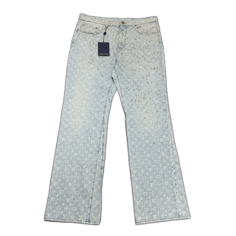 Louis Vuitton Denim Jeans with Rhinestones-2508