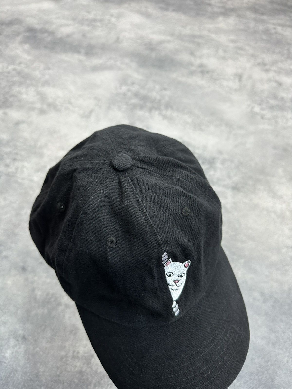 RIPNDIP Rip N Dip Cap Embroidered Centre Logo Cat Black Baseball Hat Size ONE SIZE - 5 Thumbnail