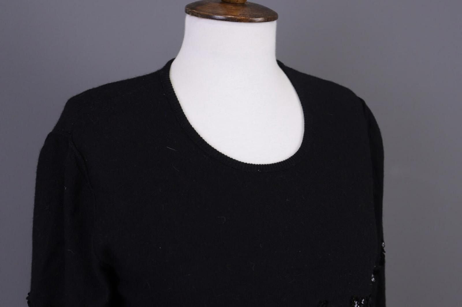 Sonia Rykiel Sonia by Sonia Rykiel Black Wool Angora Knit Sweater 40 / M Size M / US 6-8 / IT 42-44 - 7 Thumbnail