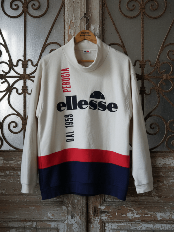 Ellesse Rare Vintage Ellesse Perugia "Dal 1959" Mock Neck Sweatshirt Size US M / EU 48-50 / 2 - 1 Thumbnail