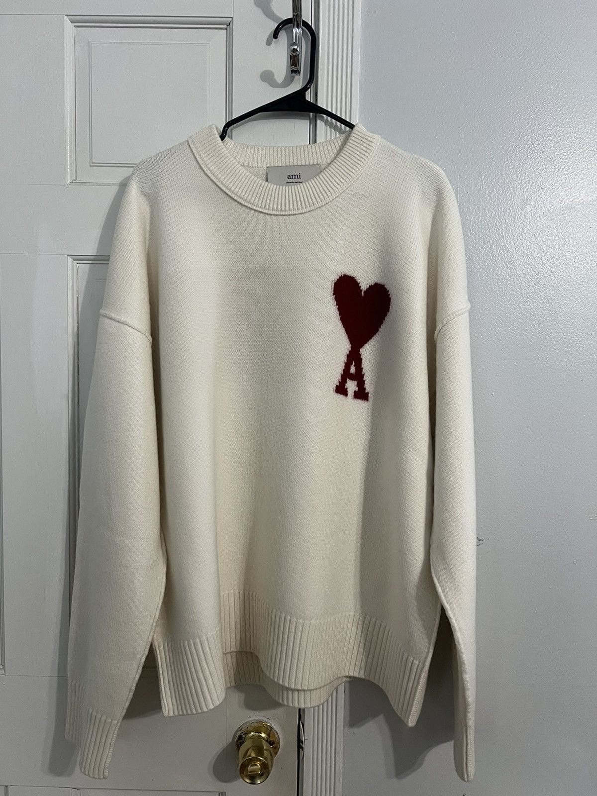 AMI Logo-Intarsia Virgin Wool Sweater Size US XL / EU 56 / 4 - 1 Thumbnail