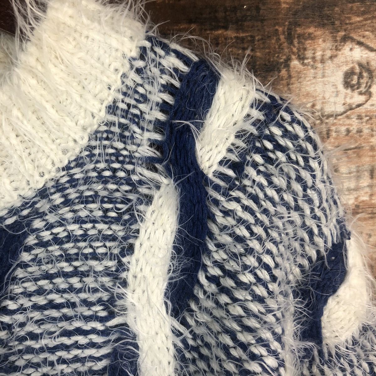 Homespun Knitwear DLL Rose Bowl Blue mohair shaggy fur Knitwear #C540 Size M / US 6-8 / IT 42-44 - 9 Thumbnail