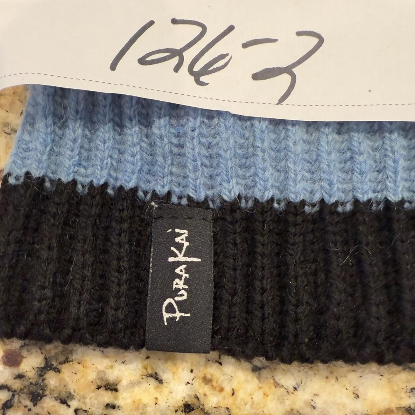 Puritan Purakan wool knit beanie blue black stripes Size ONE SIZE - 6 Thumbnail
