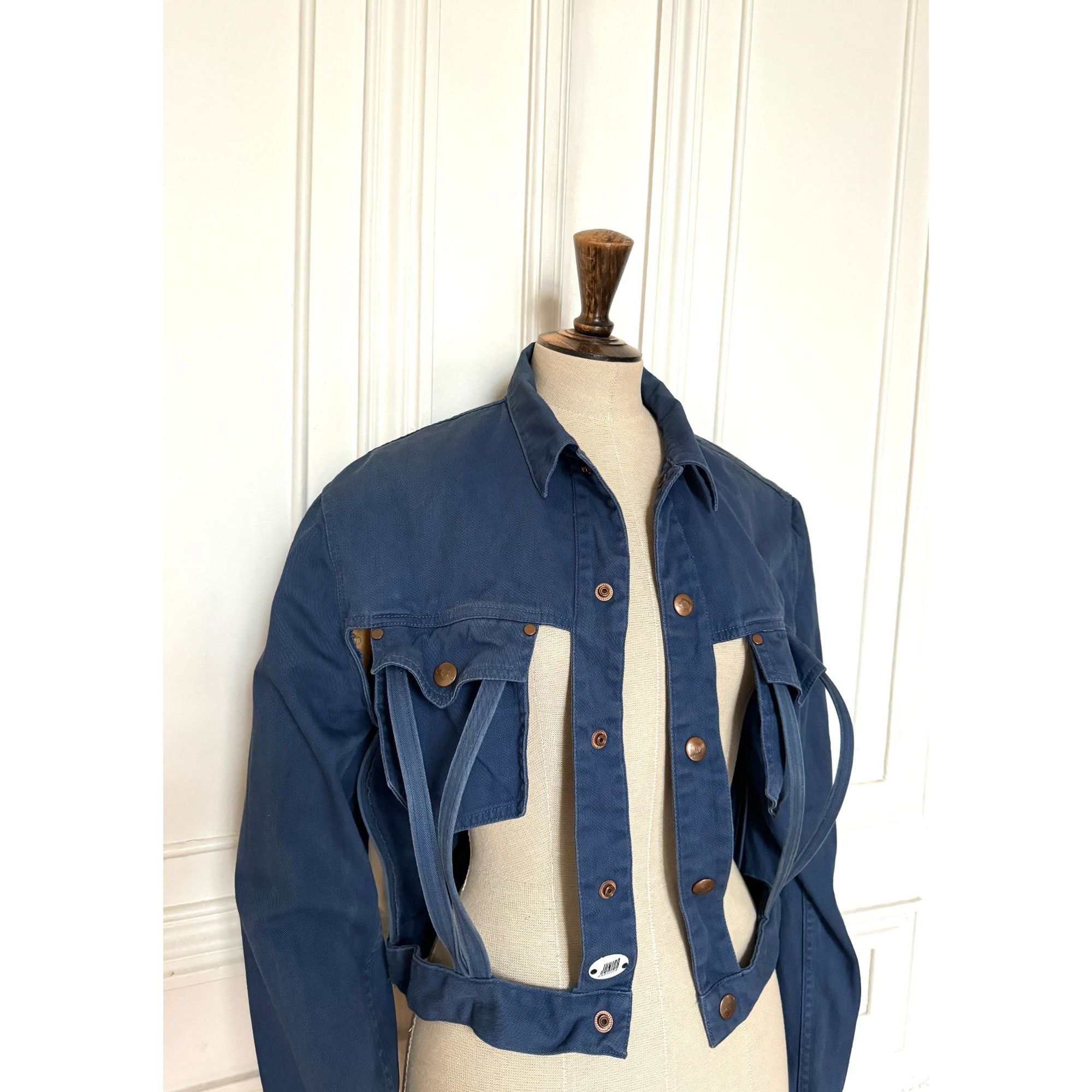 Jean Paul Gaultier SS 1989 Voyage Autour du Monde Blue Cage Jacket Size US S / EU 44-46 / 1 - 3 Thumbnail