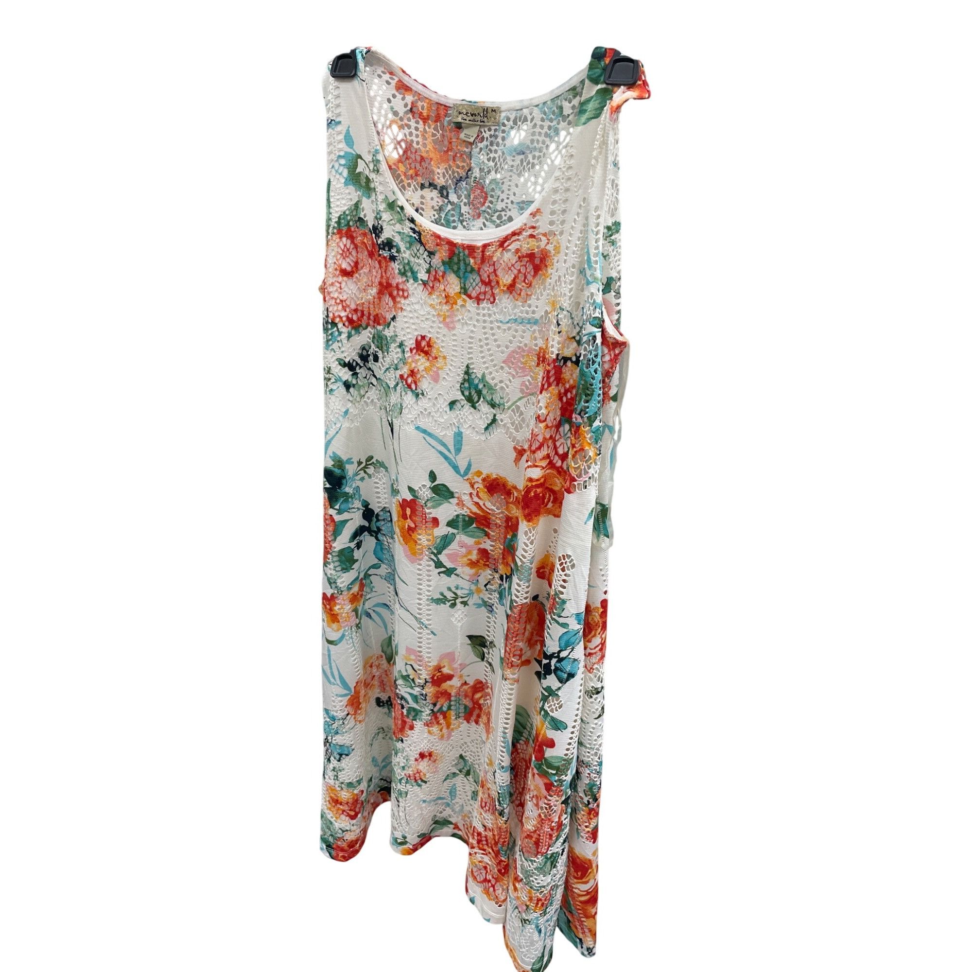 Other One World Womens orange tan Floral Sleeveless lined lace dr Size M / US 6-8 / IT 42-44 - 13 Thumbnail