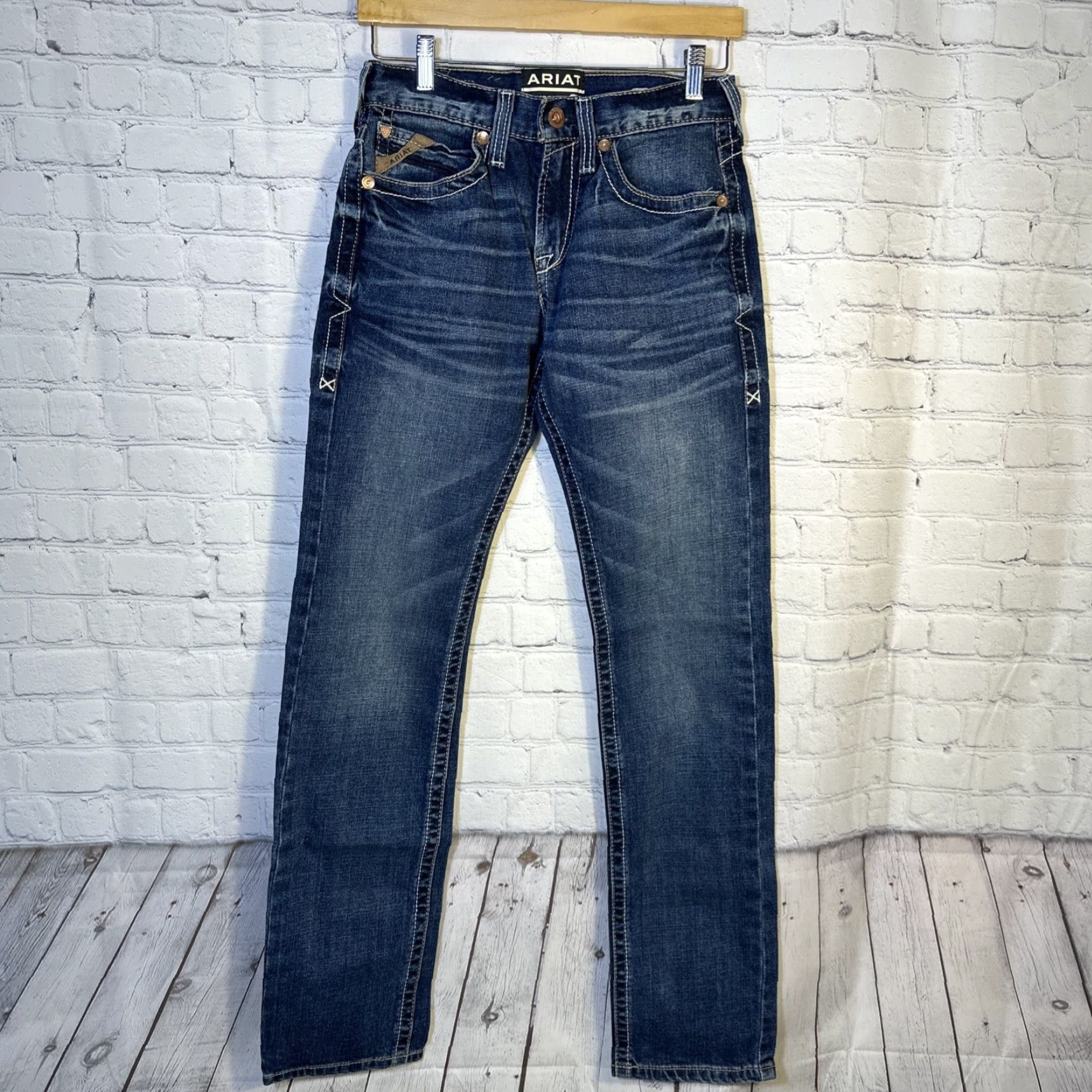 Ariat Jeans Adult 28/34 Blue Slim M8 Western 5-Pocket Denim Cotton Mens