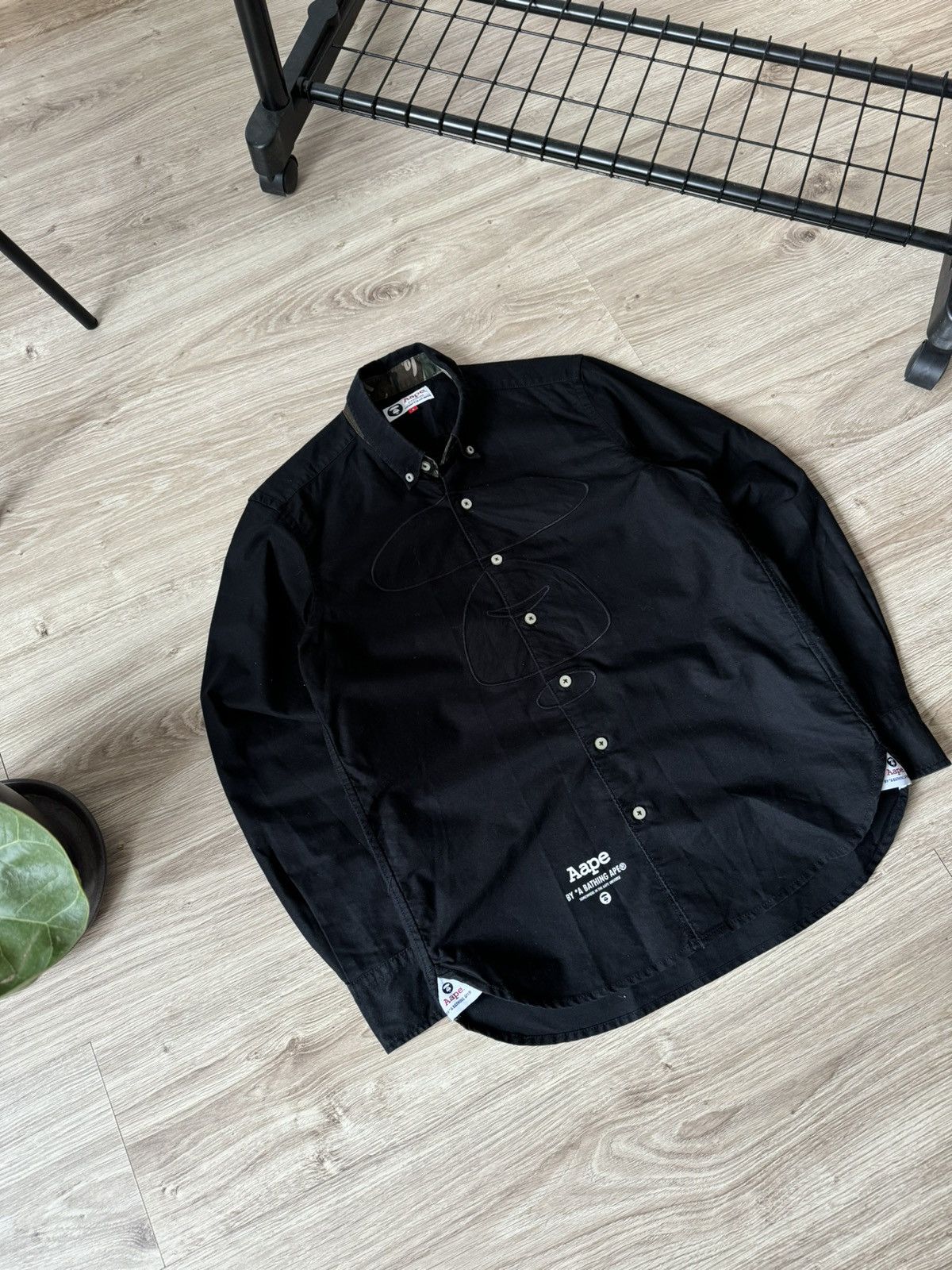 Aape Aape By A Bathing Ape Bape Black Button Up Shirt Size US S / EU 44-46 / 1 - 2 Thumbnail