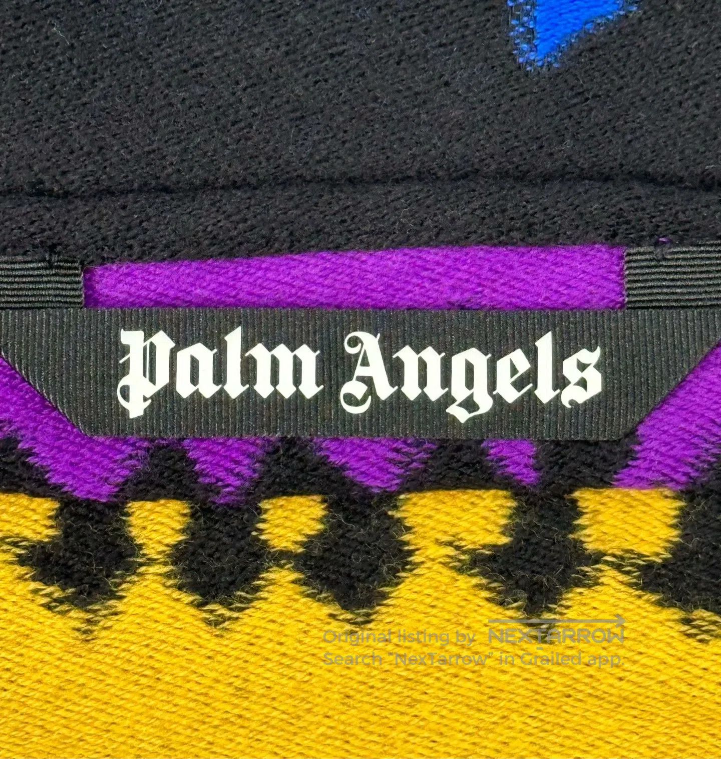 Palm Angels Palm Angels Colorful Printed Letter Logo Wool Scarf| Size ONE SIZE - 4 Thumbnail
